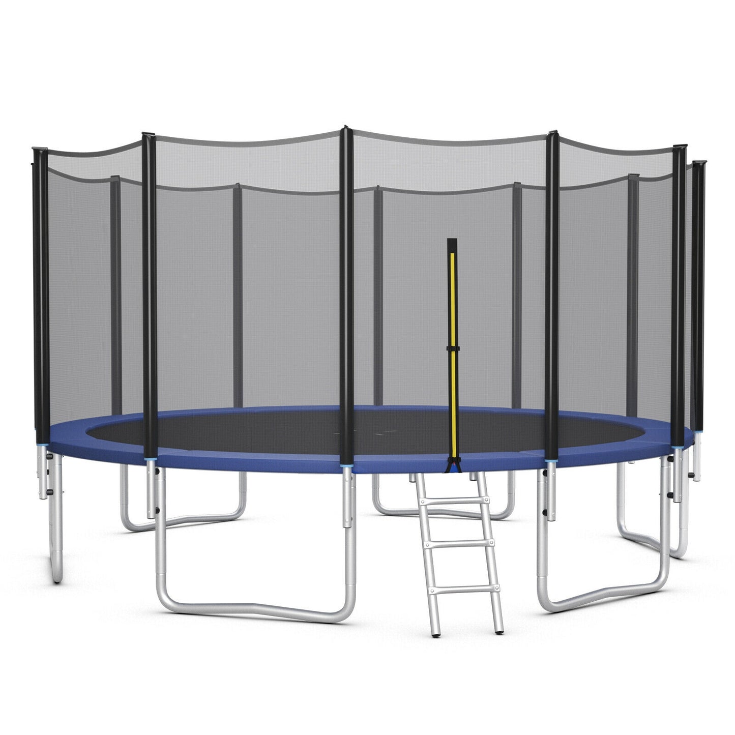 8/10/12/14/15/16 Feet Outdoor Trampoline Bounce Combo with Safety Closure Net Ladder-8 ft Kids Crystal
