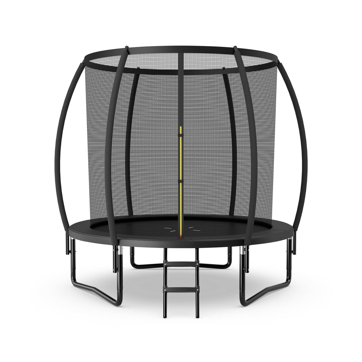 8 Feet ASTM Approved Recreational Trampoline with Ladder-Black Kids Crystal