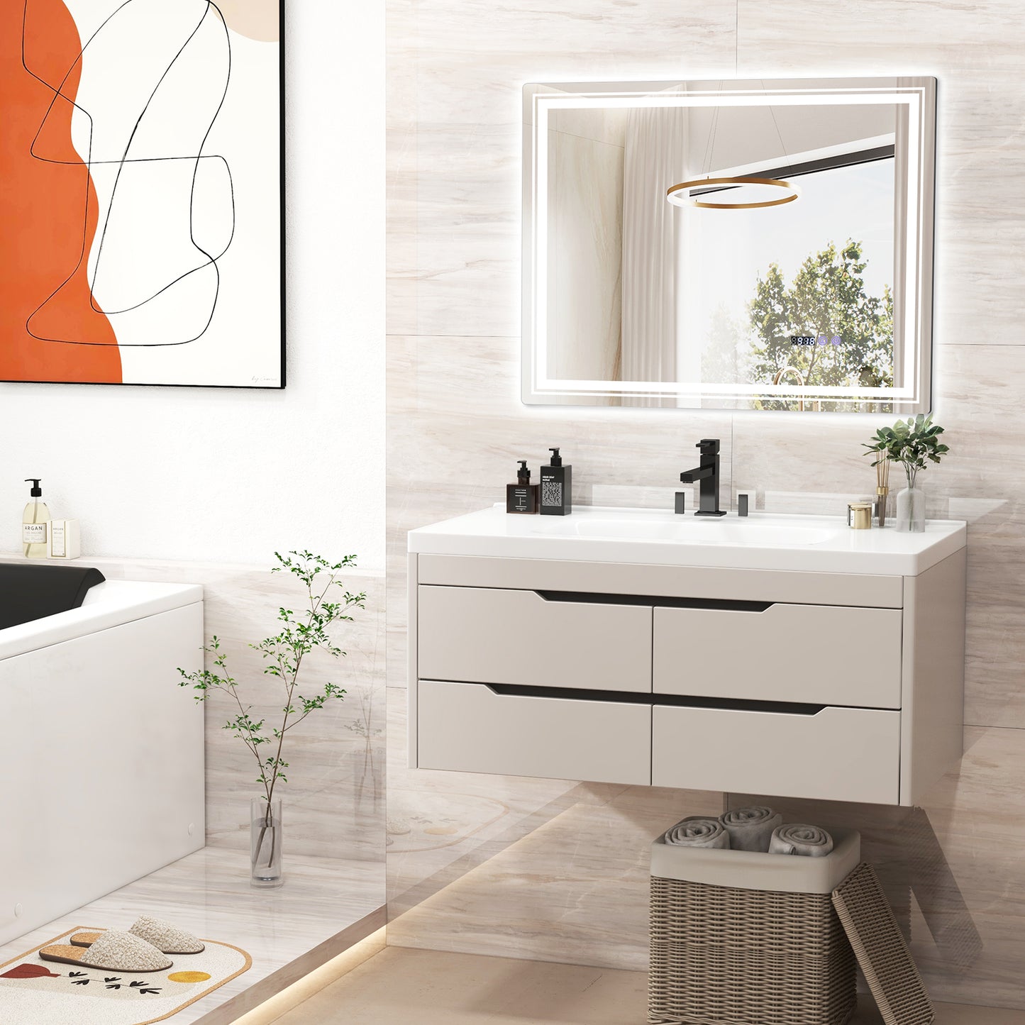 Defogging LED Bathroom Mirror with Memory Function and Anti-Fog-L Kids Crystal