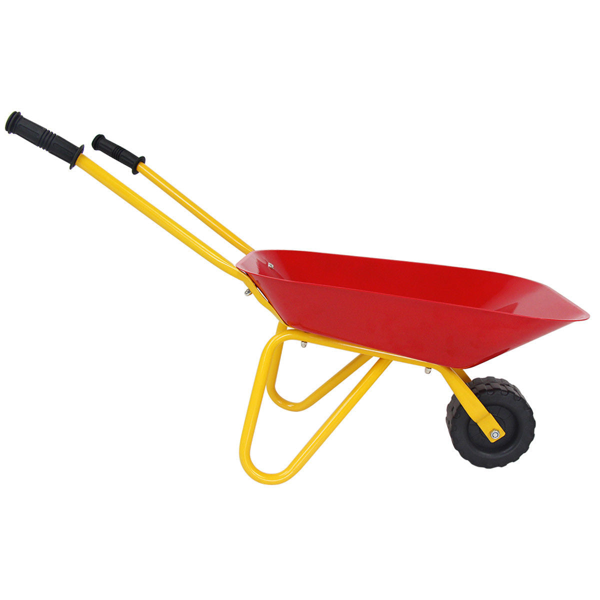 Outdoor Garden Backyard Play Toy Kids Metal Wheelbarrow-Red Kids Crystal
