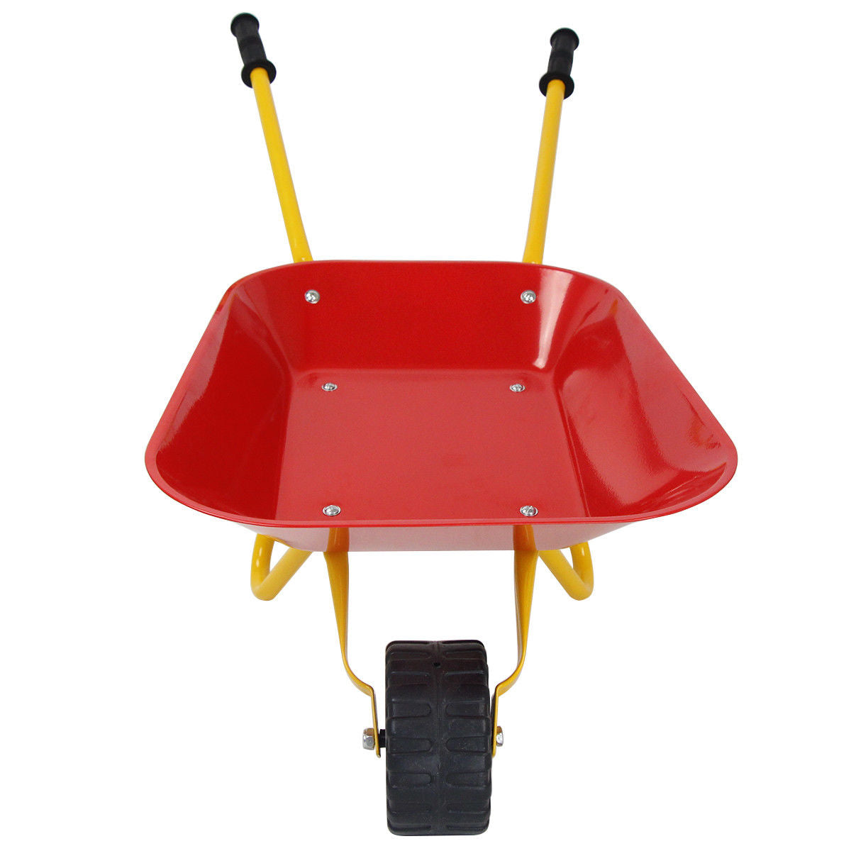 Outdoor Garden Backyard Play Toy Kids Metal Wheelbarrow-Red Kids Crystal
