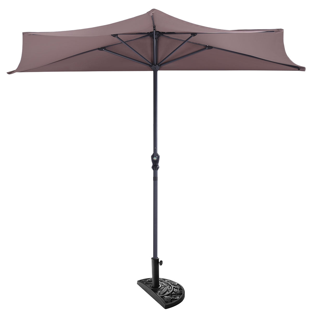 9' Half Round Patio Umbrella Sunshade without Weight Base Kids Crystal