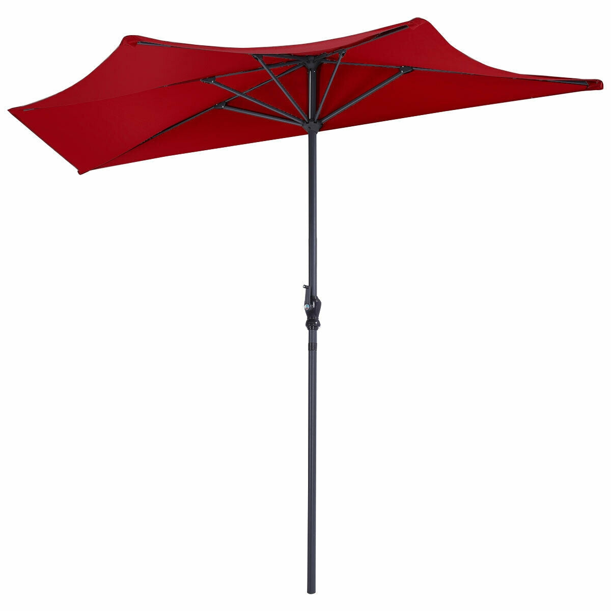 9Ft Patio Bistro Half Round Umbrella -Wine Kids Crystal