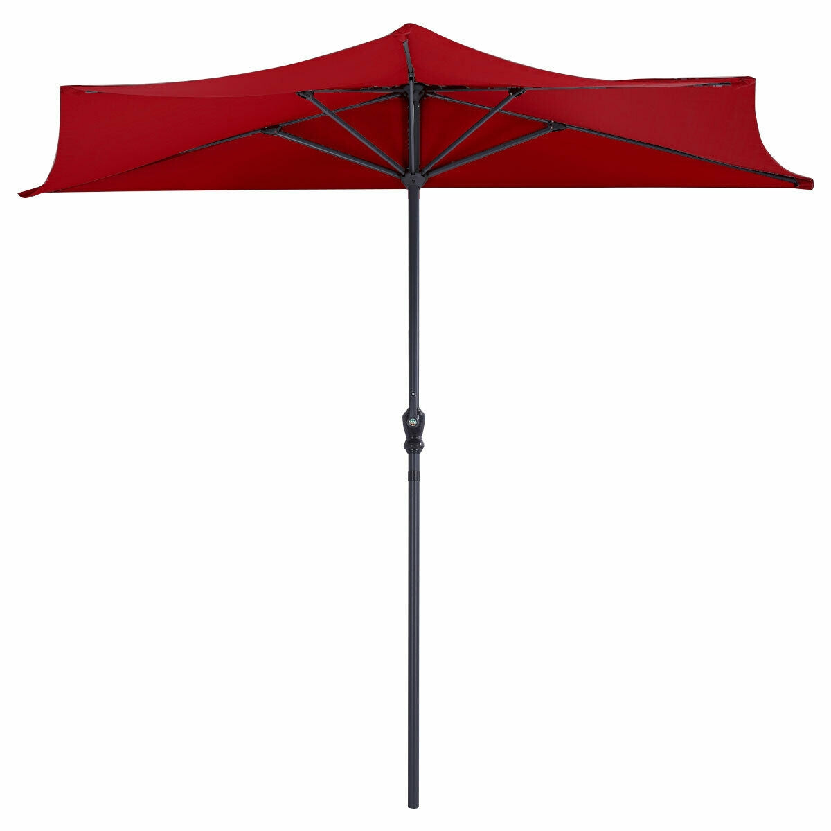 9Ft Patio Bistro Half Round Umbrella -Wine Kids Crystal