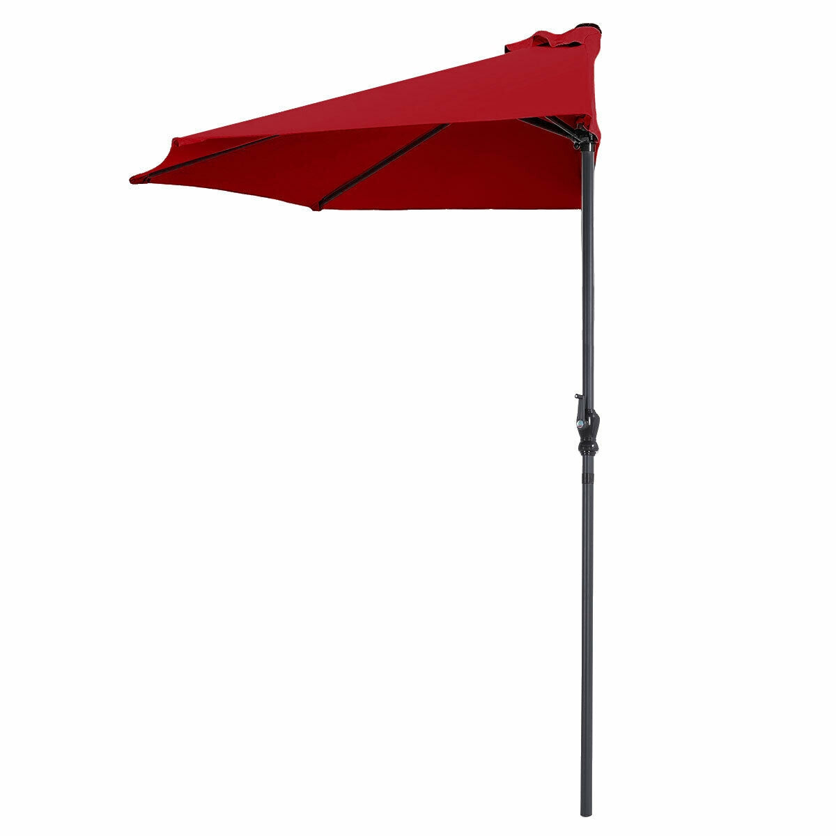 9Ft Patio Bistro Half Round Umbrella -Wine Kids Crystal