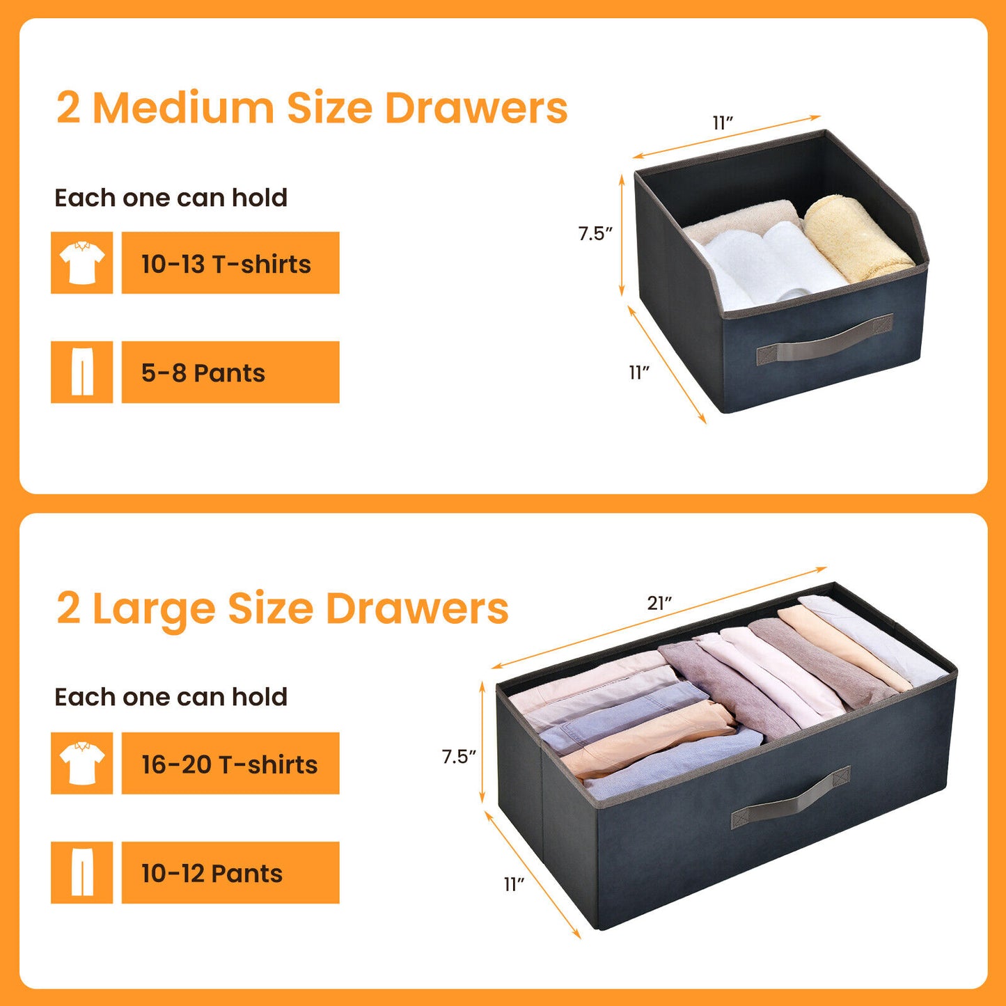 4-Drawer Free Standing Storage Dresser with 2 Open Shelves-Rustic Brown Kids Crystal