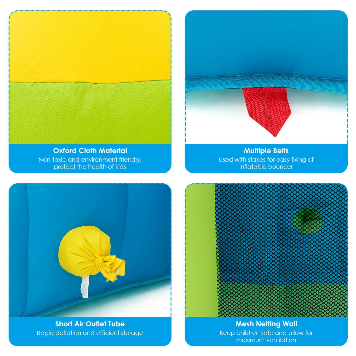 Inflatable Bounce House Water Slide Jump Bouncer without Blower Kids Crystal