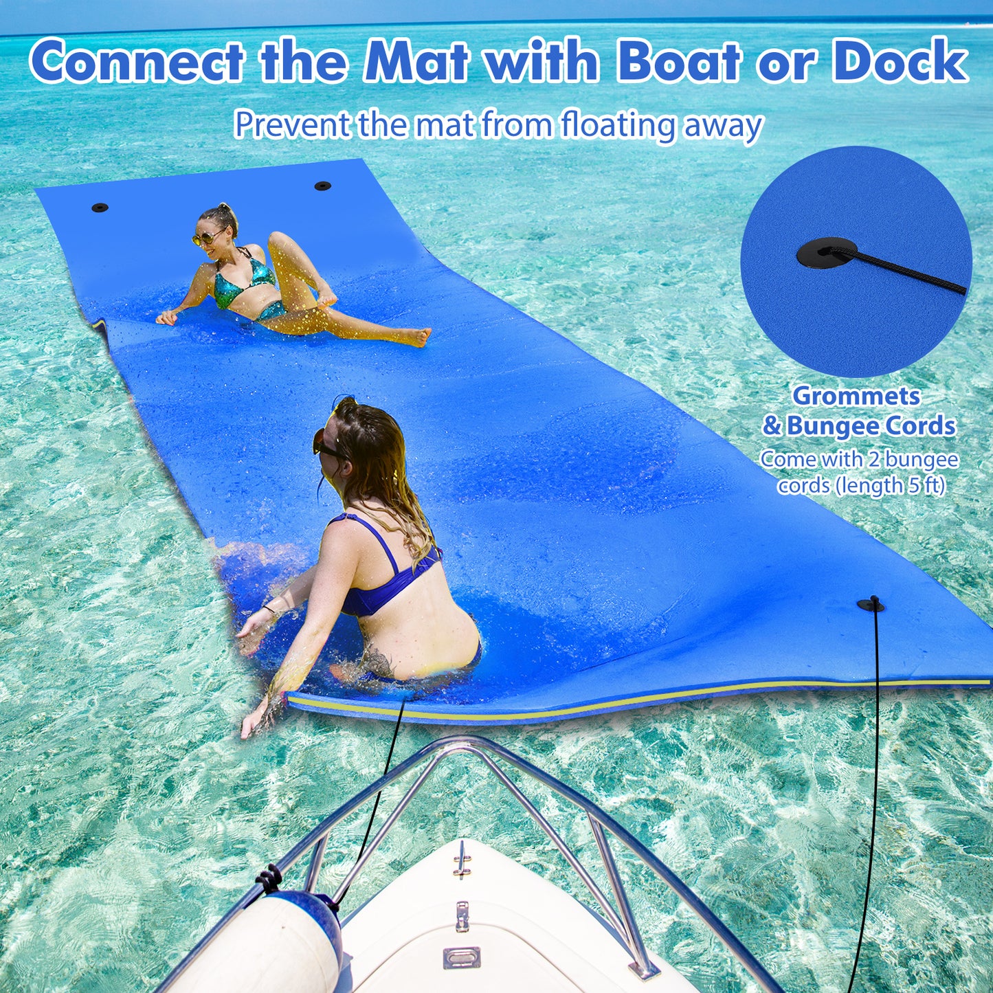 3 Layer Water Pad Foam Mat-Blue Kids Crystal