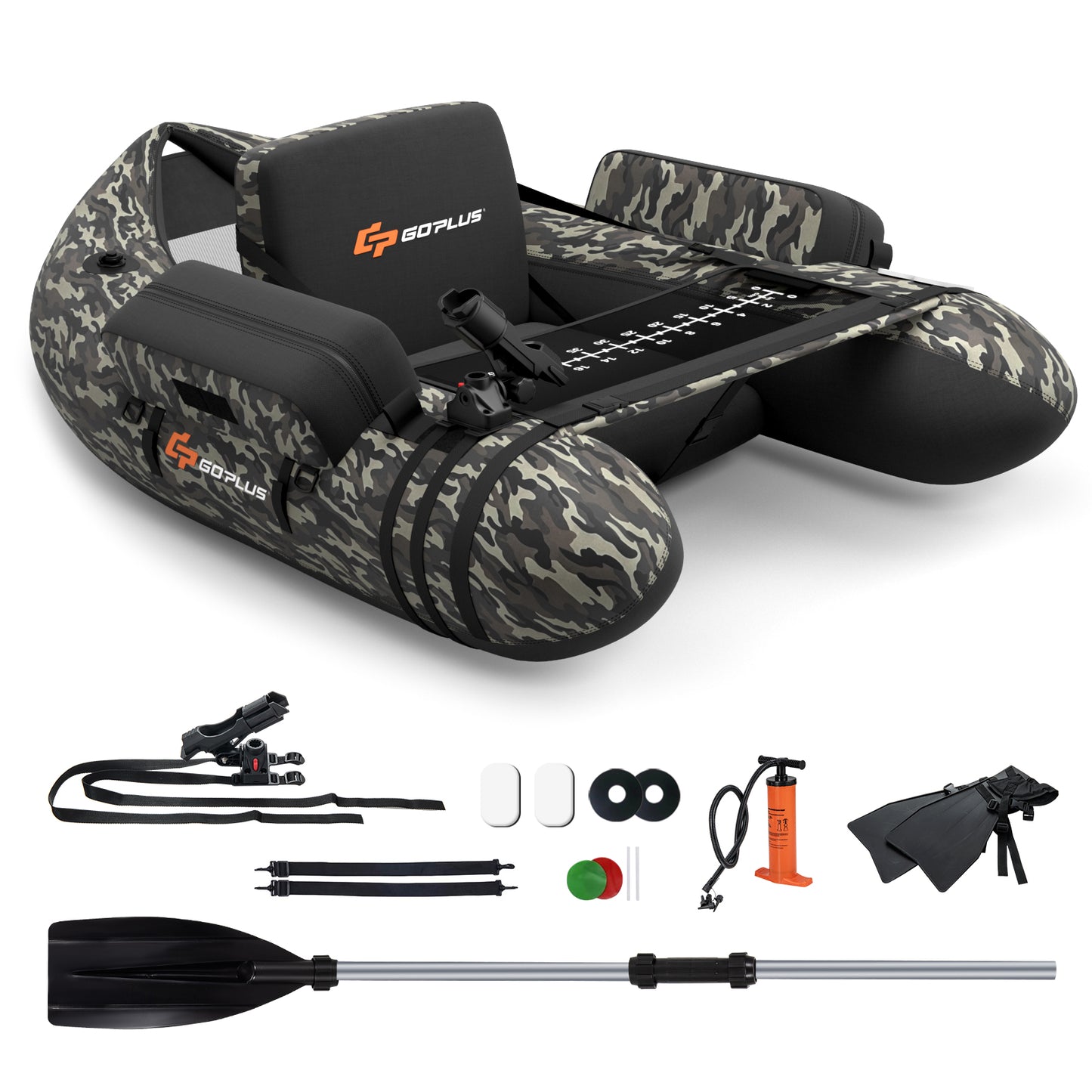 Inflatable Fishing Float with Adjustable Straps and Storage Pockets-Camouflage Kids Crystal