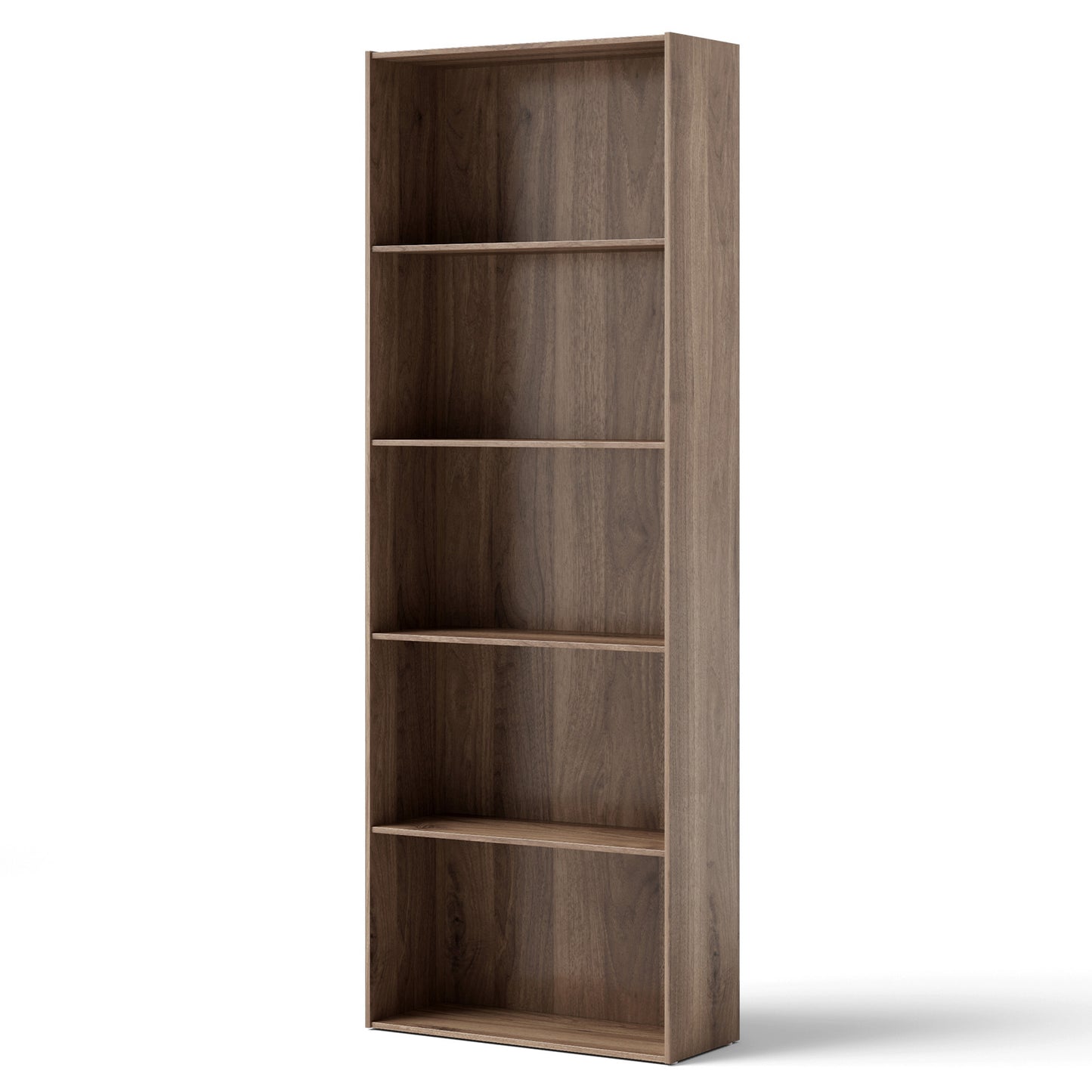 5-Shelf Storage Bookcase Modern Multi-Functional Display Cabinet Furniture-Walnut Kids Crystal