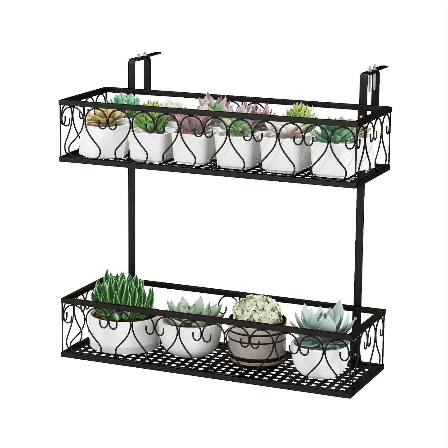 Flower Pot Holder with Adjustable Hooks and 2 Planter Baskets Kids Crystal