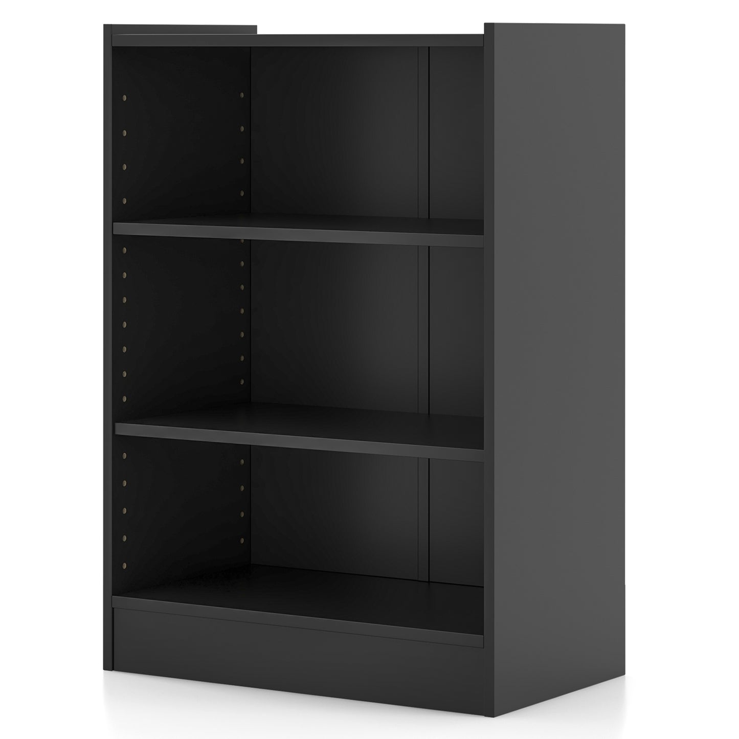 3-Tier Bookcase Open Display Rack Cabinet with Adjustable Shelves-Black Kids Crystal