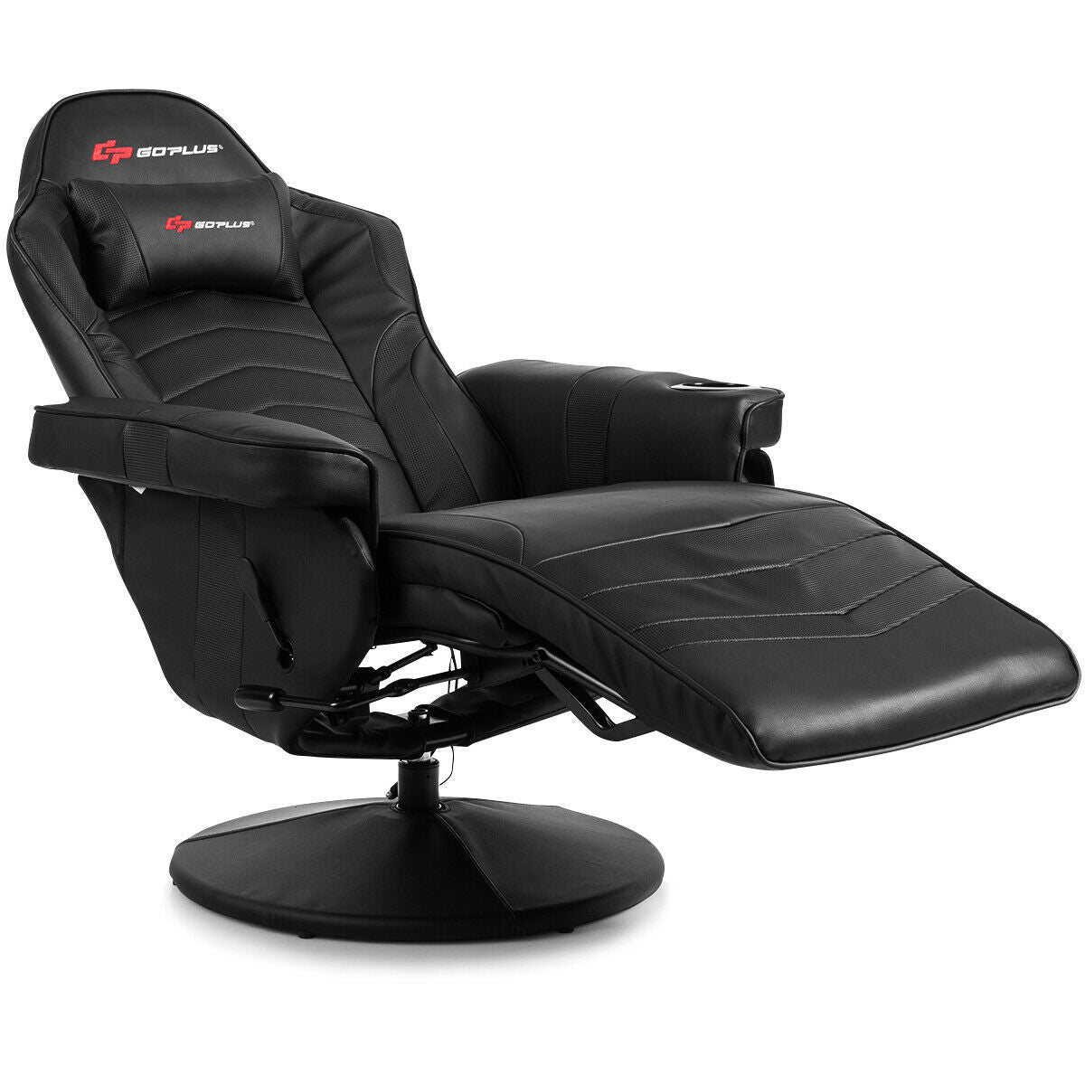 Ergonomic High Back Massage Gaming Chair with Pillow-Black Kids Crystal