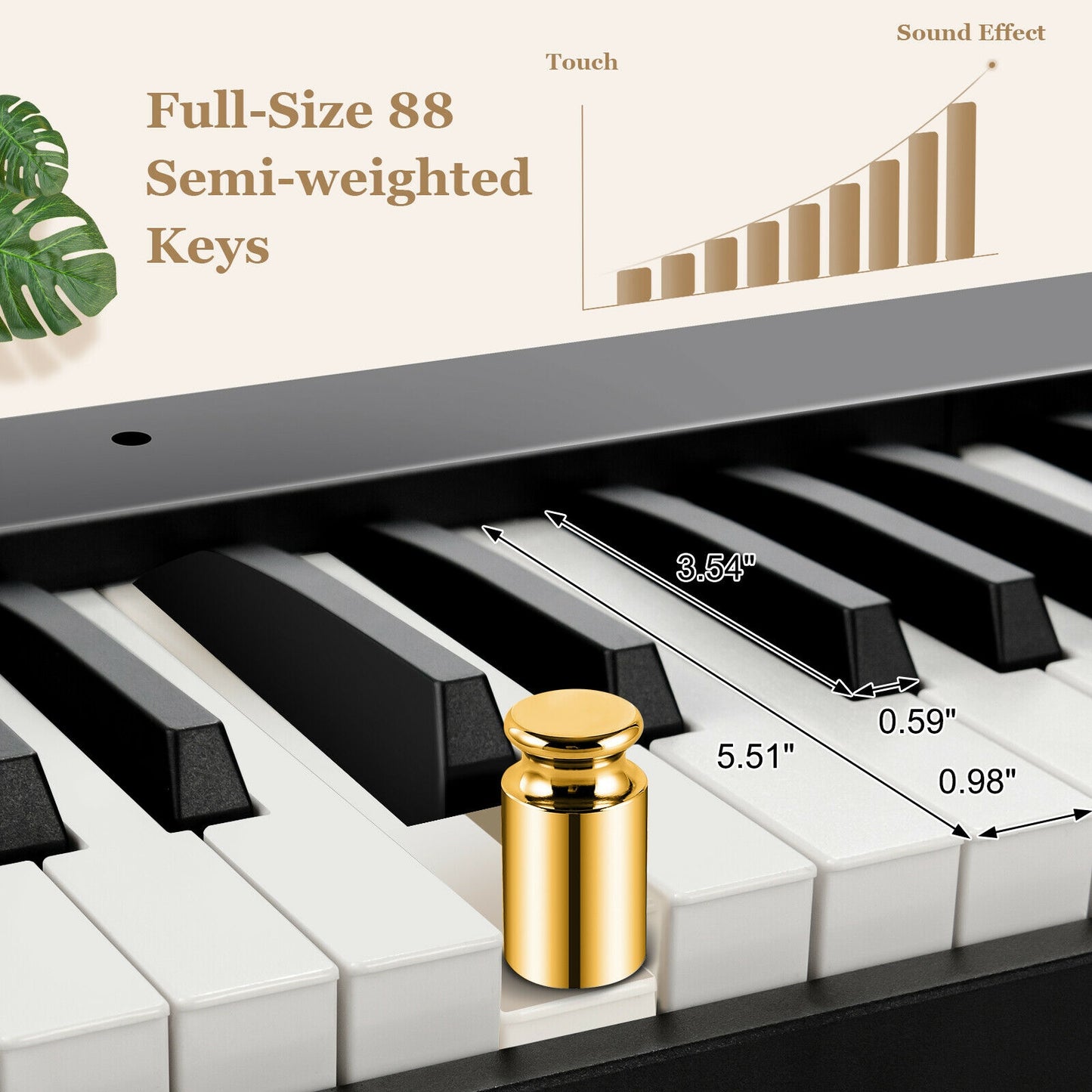 88-Key Foldable Digital Piano with MIDI and Wireless BT-Black Kids Crystal
