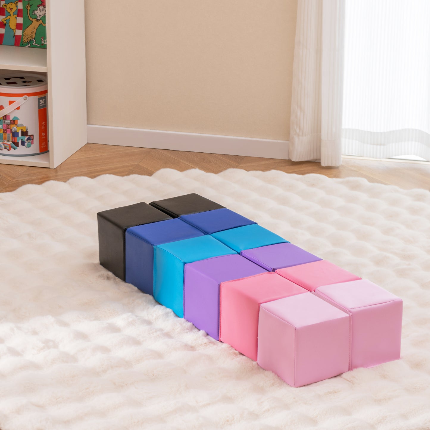 12 Pieces Soft Foam Building Blocks Climbing Foam Cubes Set for Kids Kids Crystal