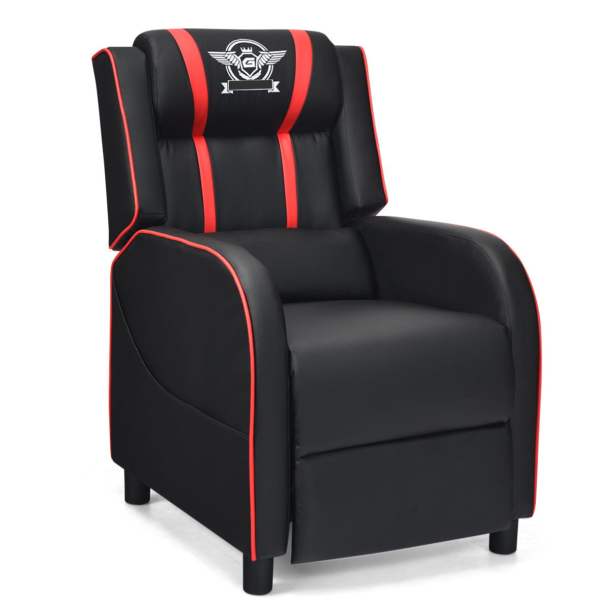 Massage Racing Gaming Single Recliner Chair-Red Kids Crystal