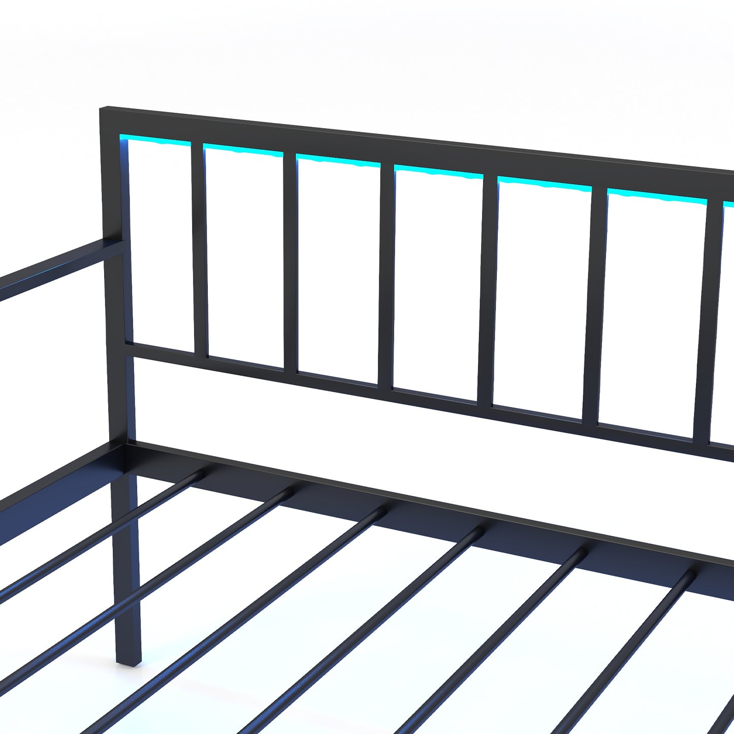 Twin Daybed with Charging Station and LED Lights-Black Kids Crystal