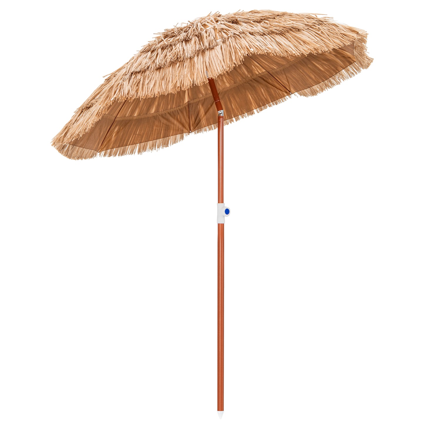 6 Feet Thatched Patio Umbrella with Tilt Design and Carrying Bag Kids Crystal