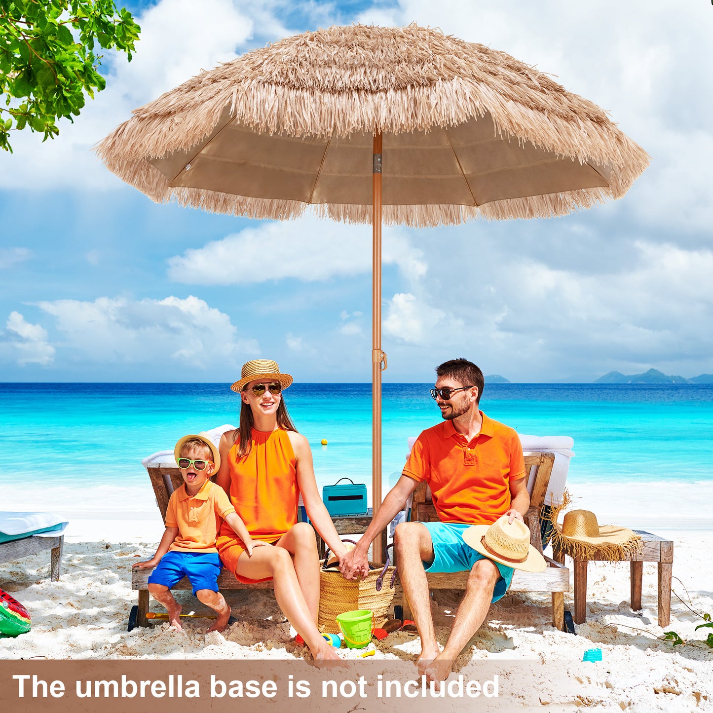 7.2 Feet Patio Thatched Tiki Umbrella Hawaiian Hula Beach Umbrella Kids Crystal