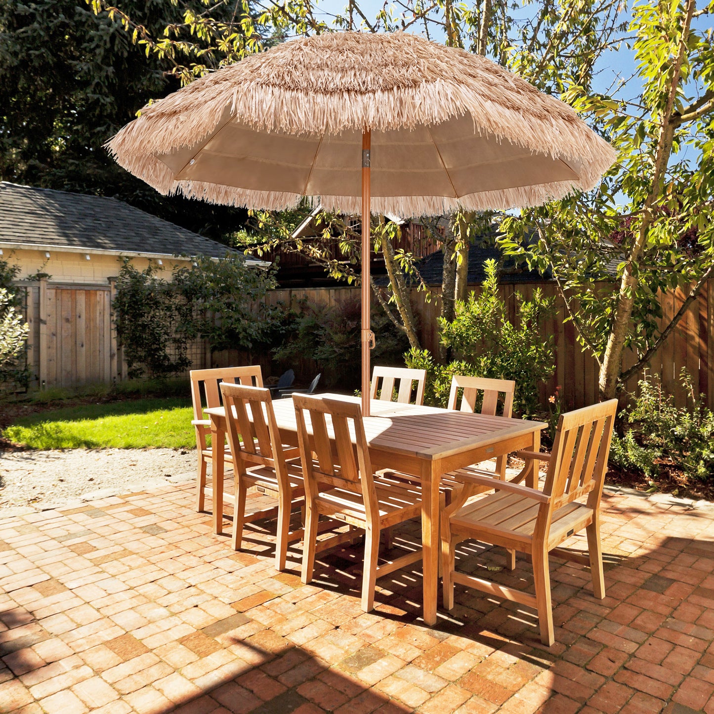 7.2 Feet Patio Thatched Tiki Umbrella Hawaiian Hula Beach Umbrella Kids Crystal