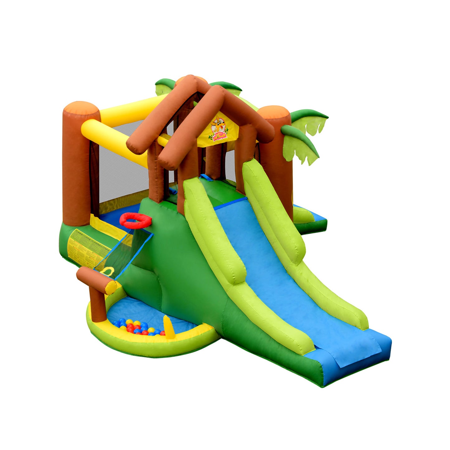 Kids Inflatable Jungle Bounce House Castle with 735W Blower Kids Crystal