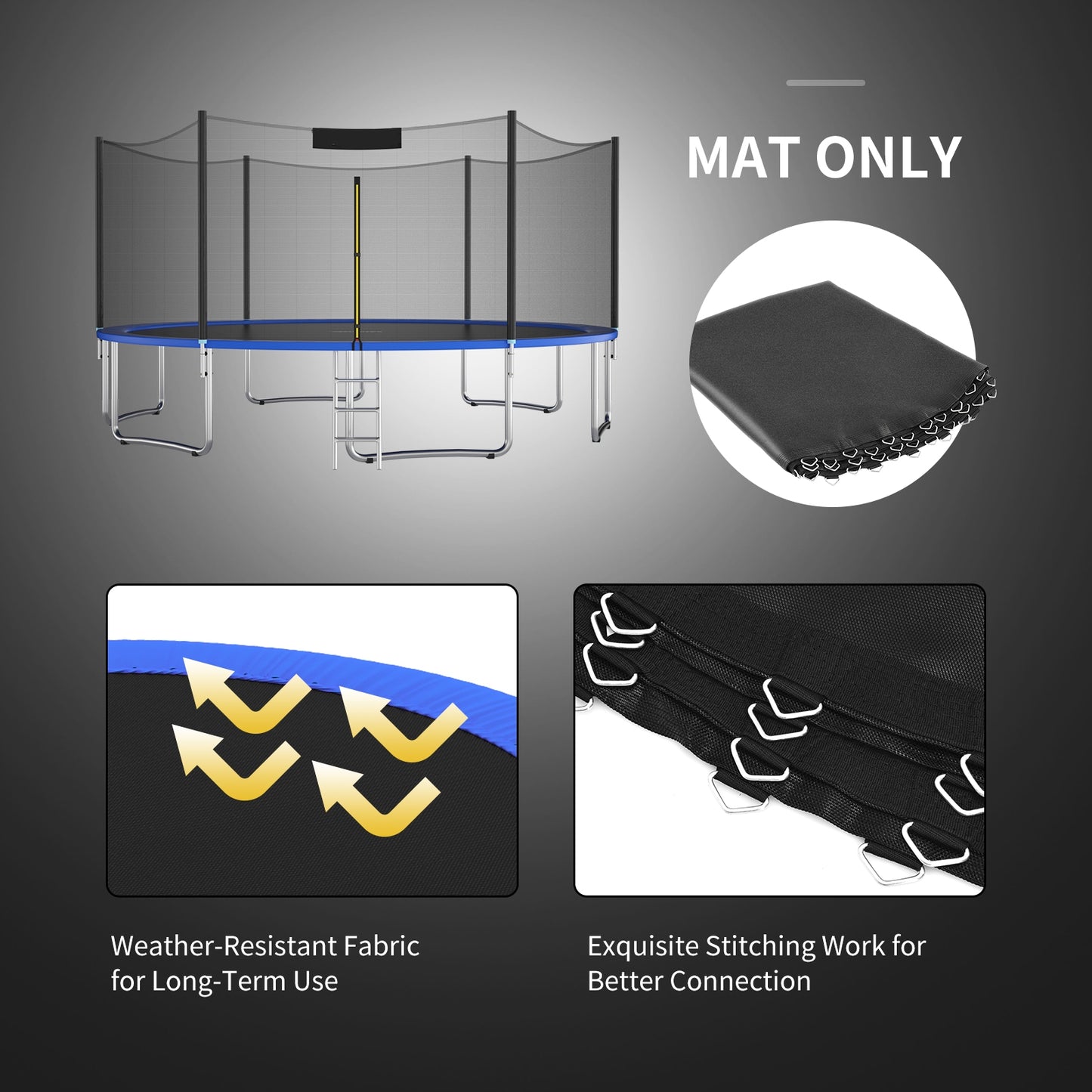 High-Elastic PP Replacement Jumping Mat-8 ft Kids Crystal