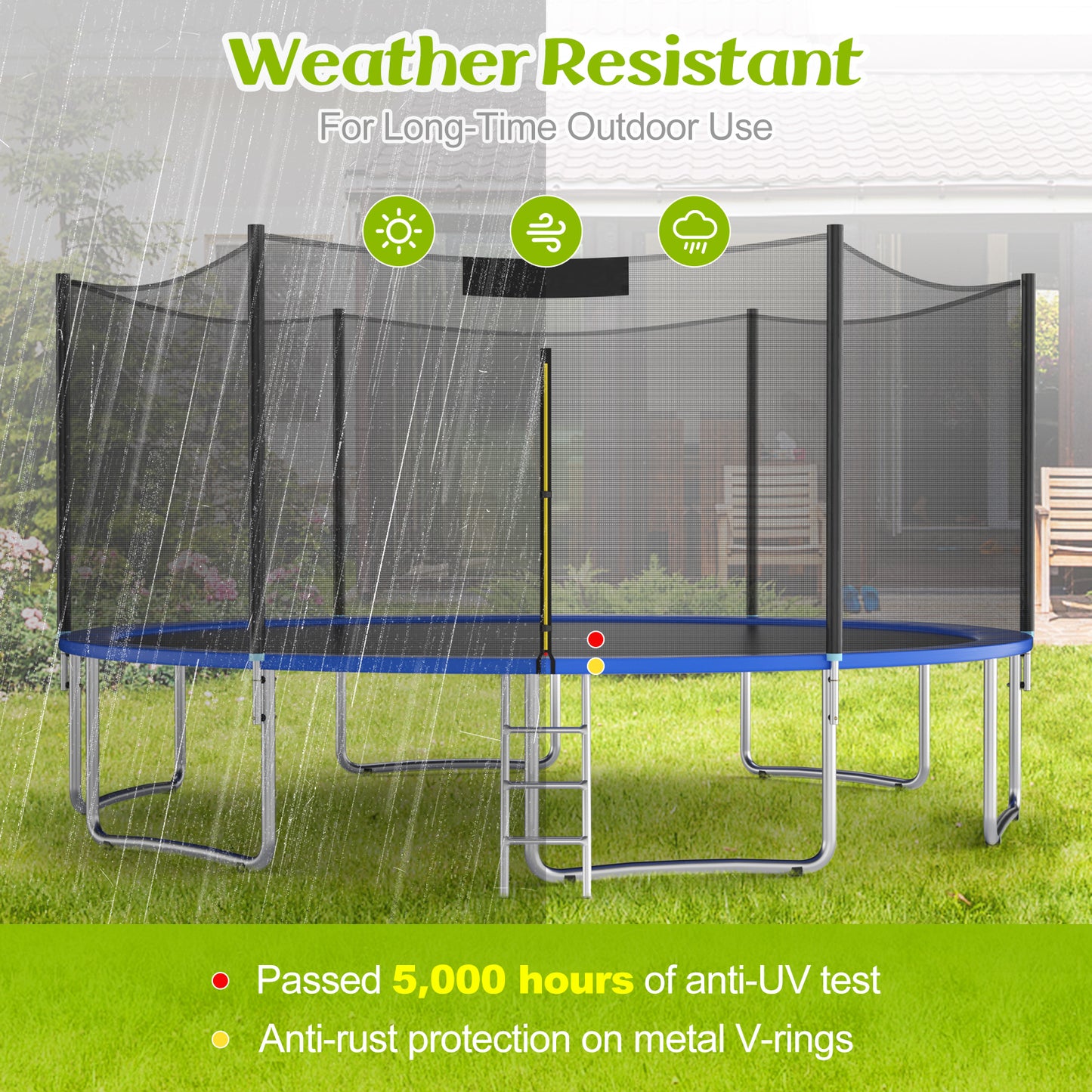 High-Elastic PP Replacement Jumping Mat-15 ft Kids Crystal