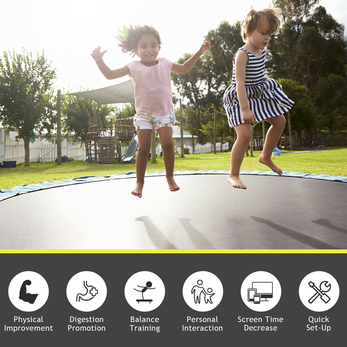 High-Elastic PP Replacement Jumping Mat-15 ft Kids Crystal