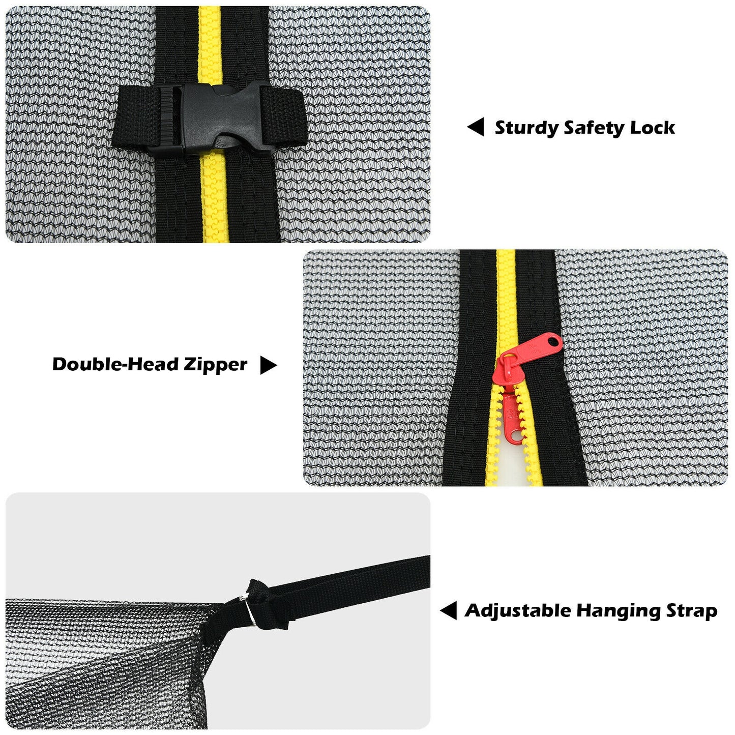 10Ft Replacement Weather-Resistant Trampoline Safety Enclosure Net Kids Crystal