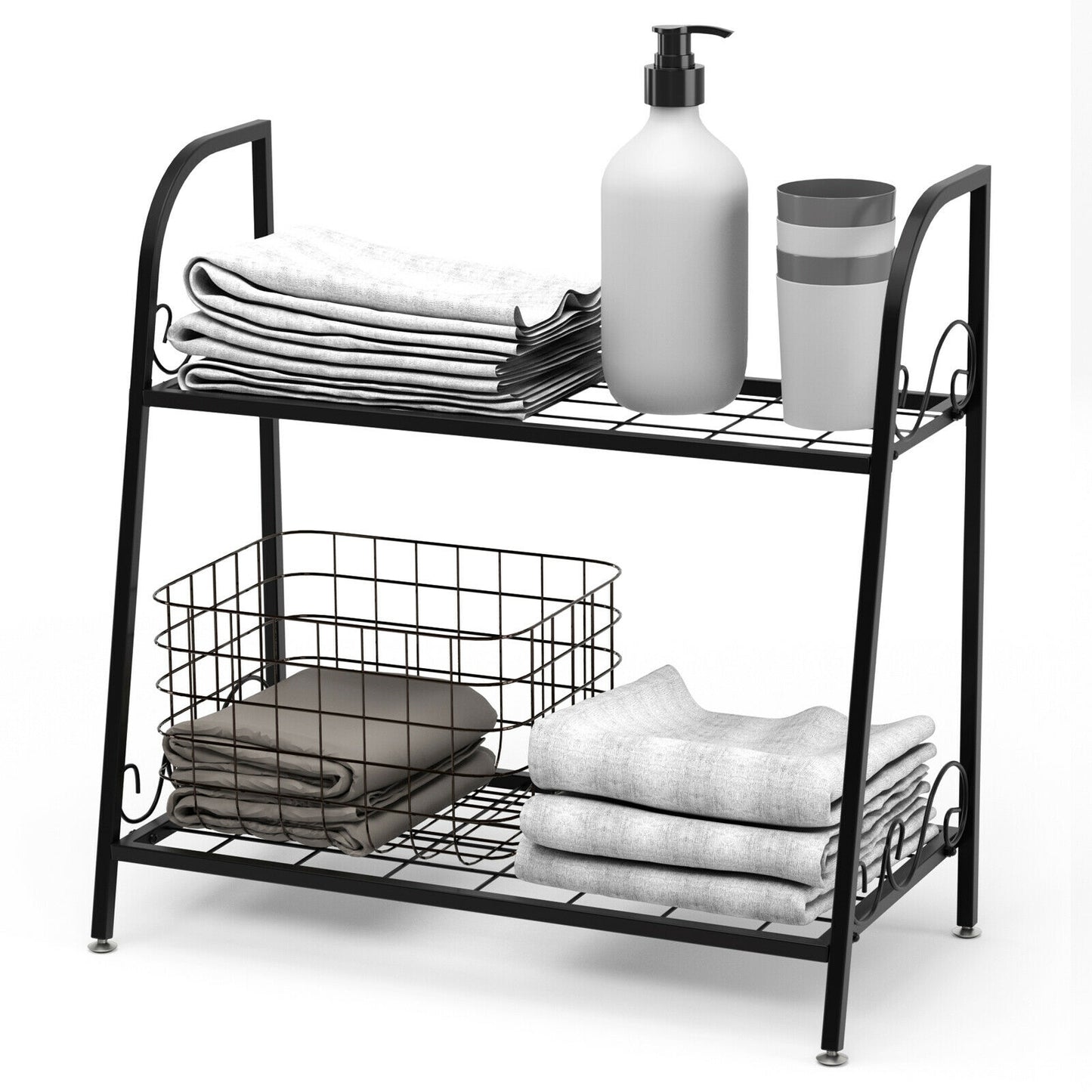 2-tier Patio Metal Plant Stand Kids Crystal