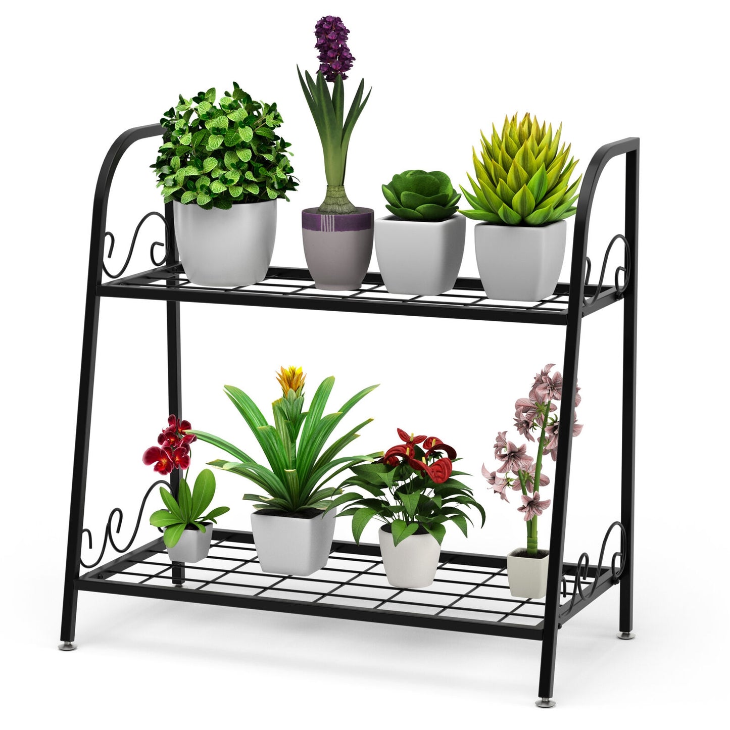 2-tier Patio Metal Plant Stand Kids Crystal