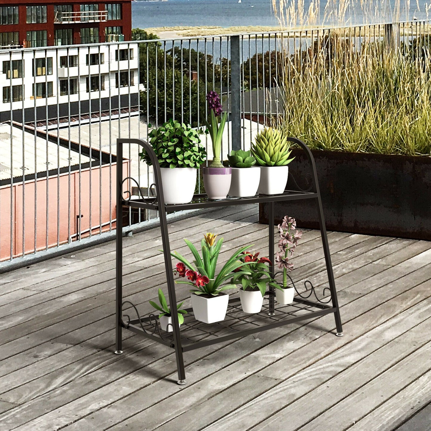2-tier Patio Metal Plant Stand Kids Crystal
