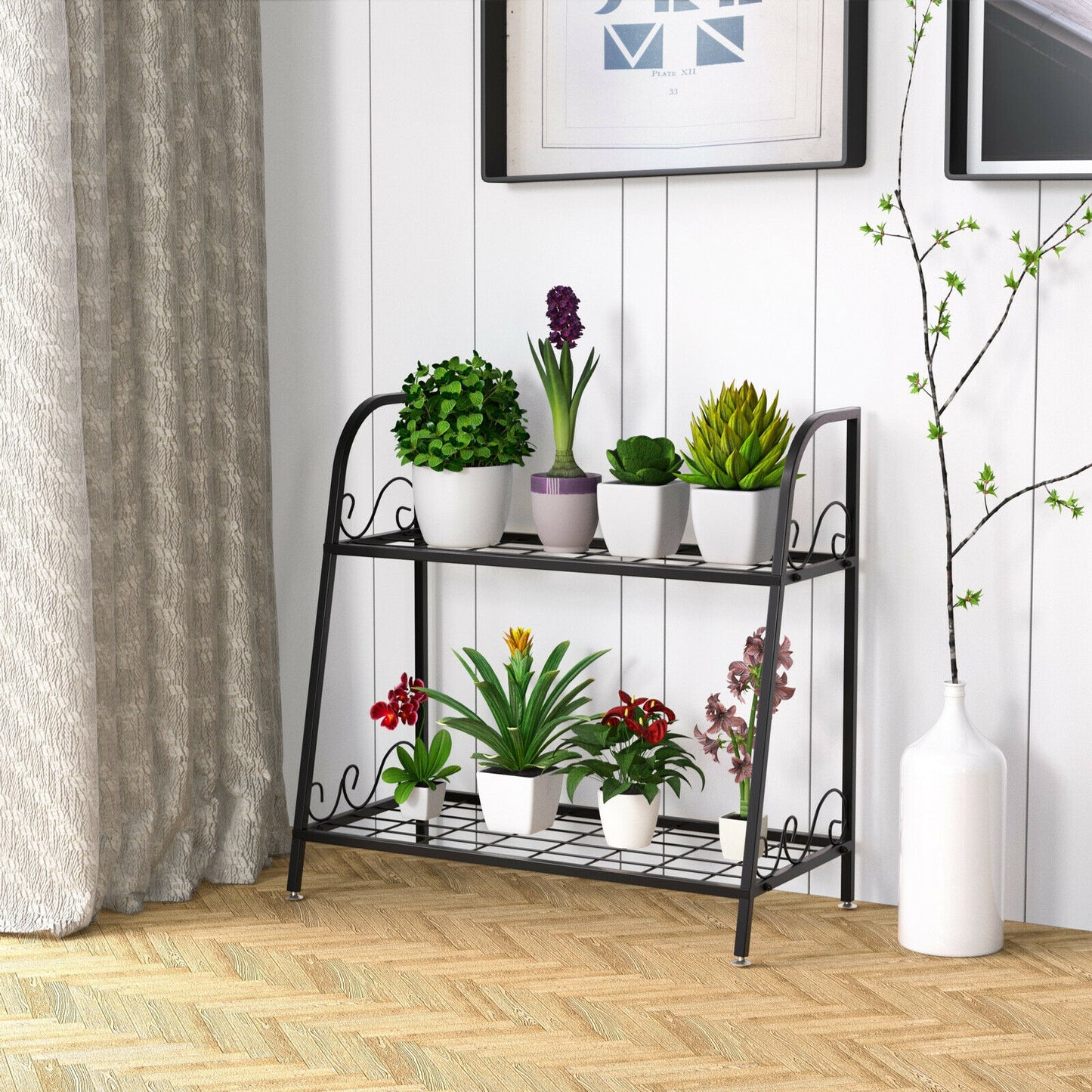 2-tier Patio Metal Plant Stand Kids Crystal