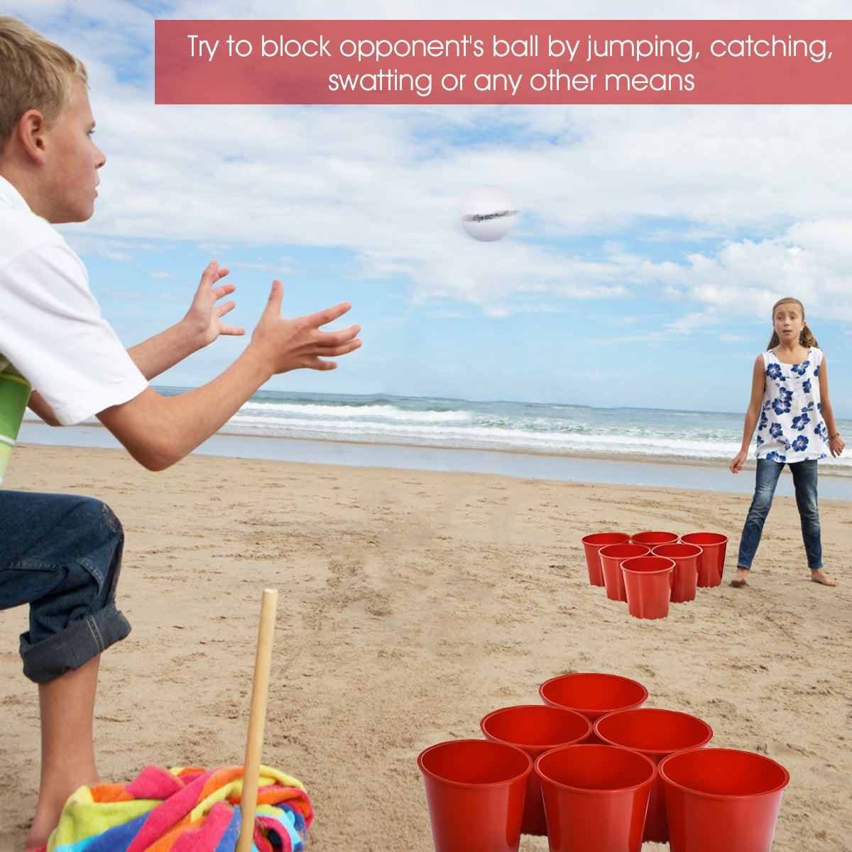 Yard Pong Giant Pong Game Set with Carry Bag Kids Crystal