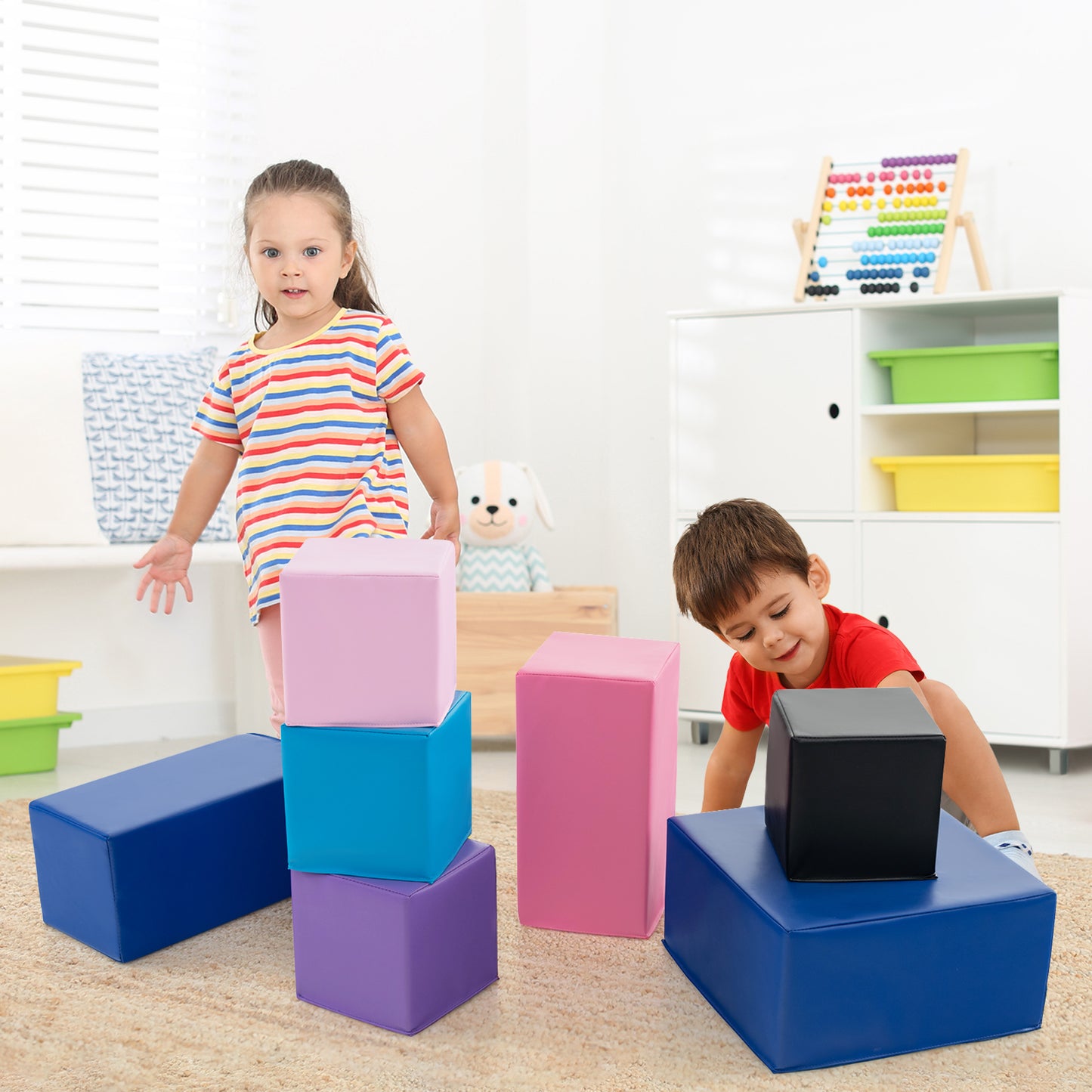 7-Piece Big Foam Building Blocks for Toddlers and Kids Kids Crystal