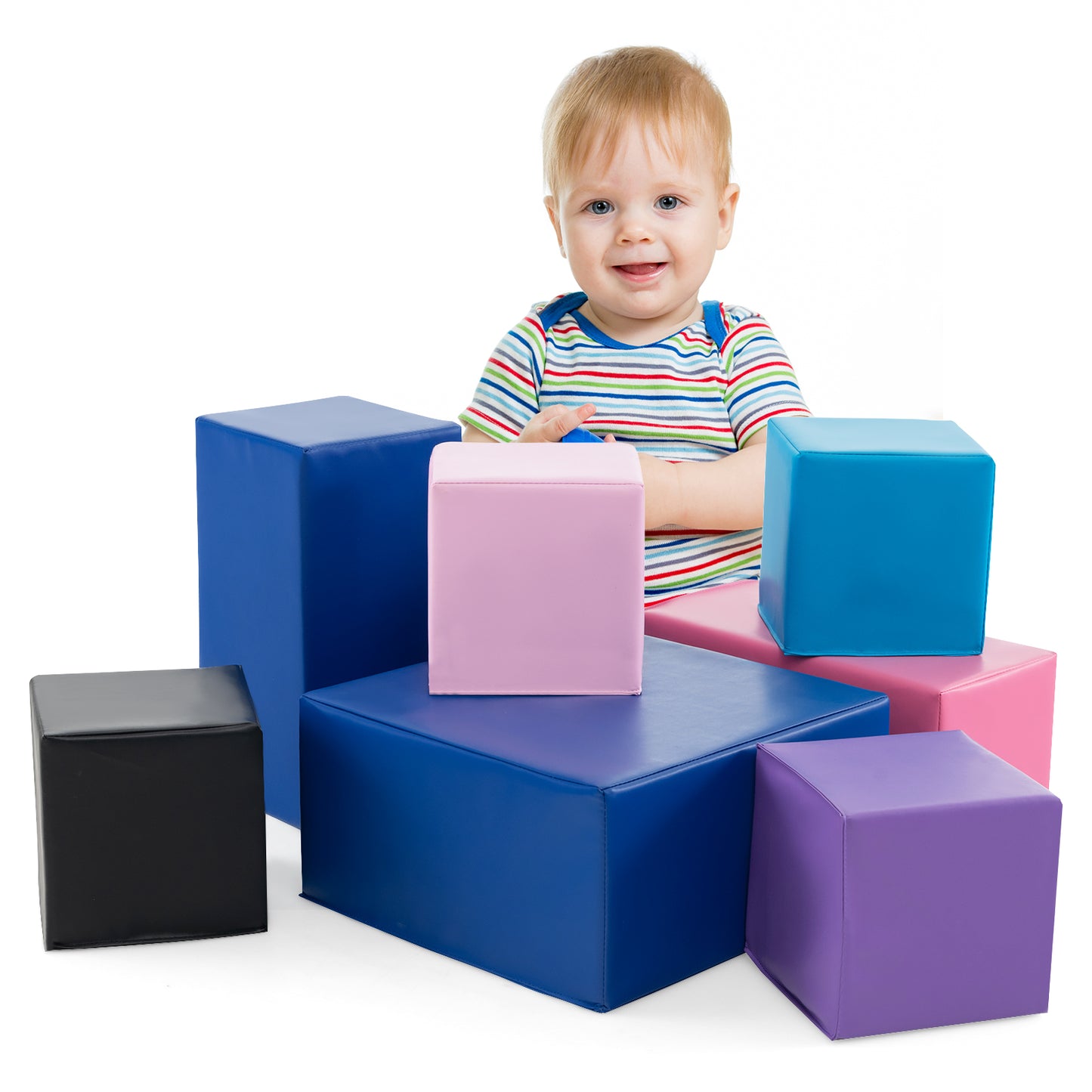 7-Piece Big Foam Building Blocks for Toddlers and Kids Kids Crystal
