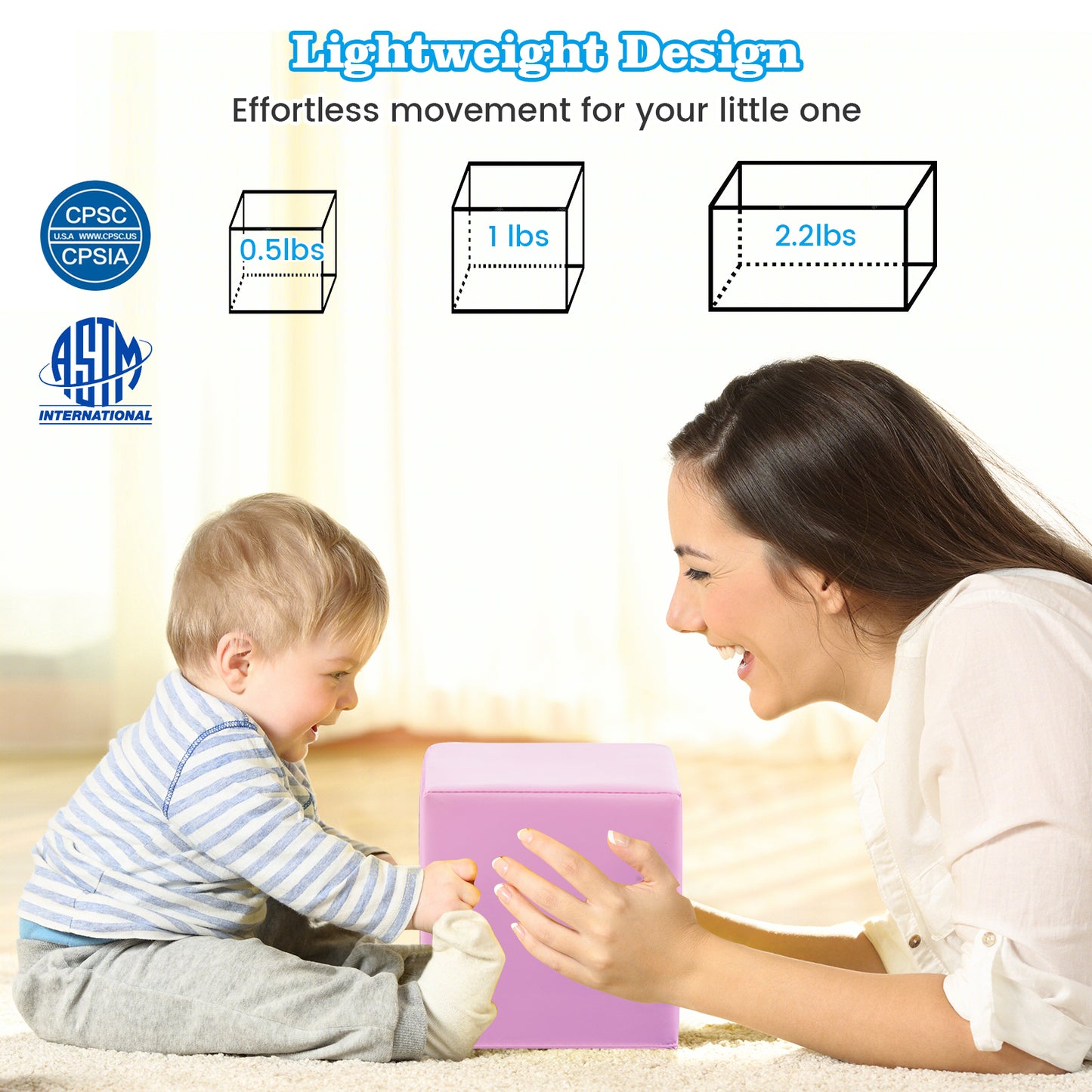 7-Piece Big Foam Building Blocks for Toddlers and Kids Kids Crystal