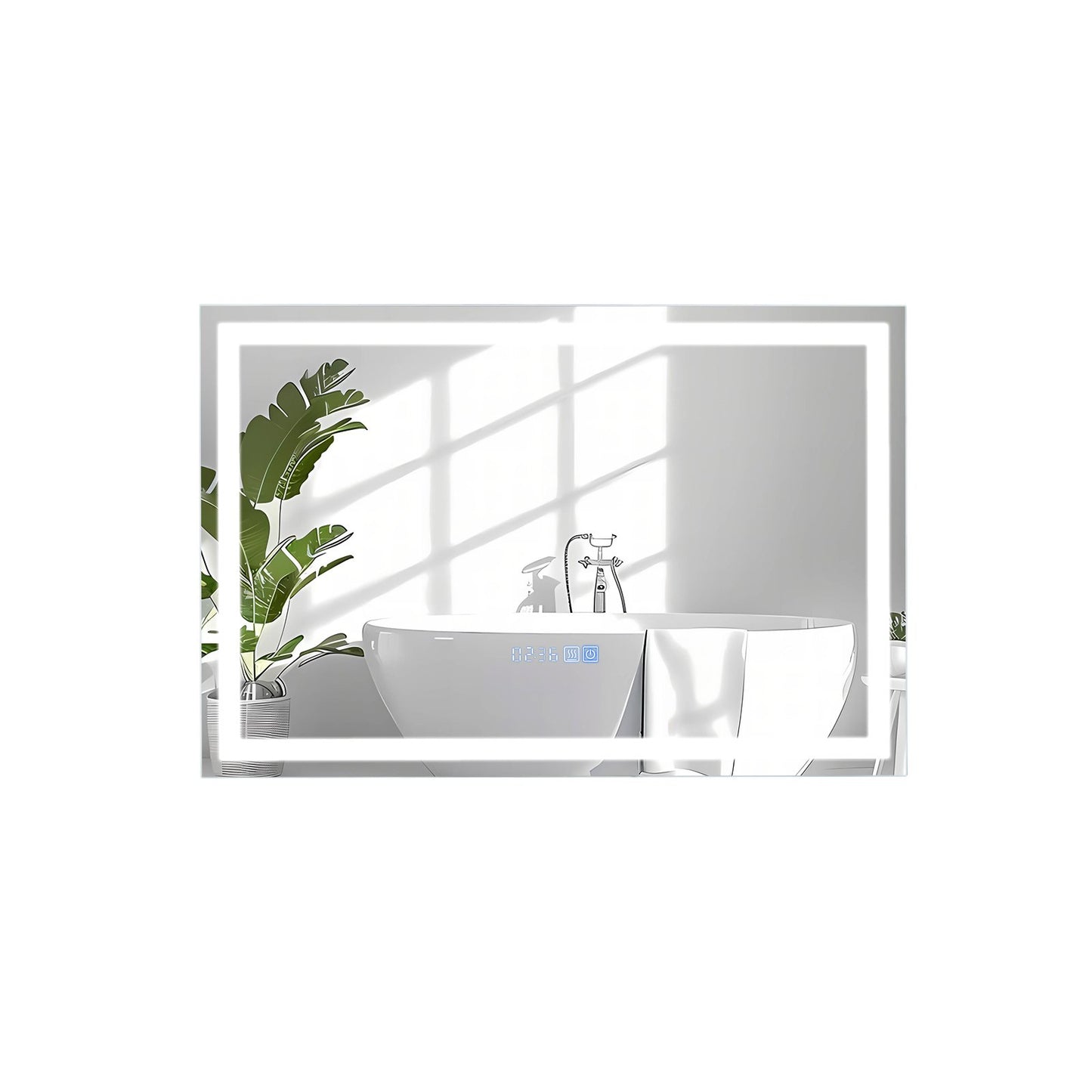 LED Bathroom Mirror Wall Mounted Rectangle Mirror with 3-Color Dimmable Lights-S Kids Crystal