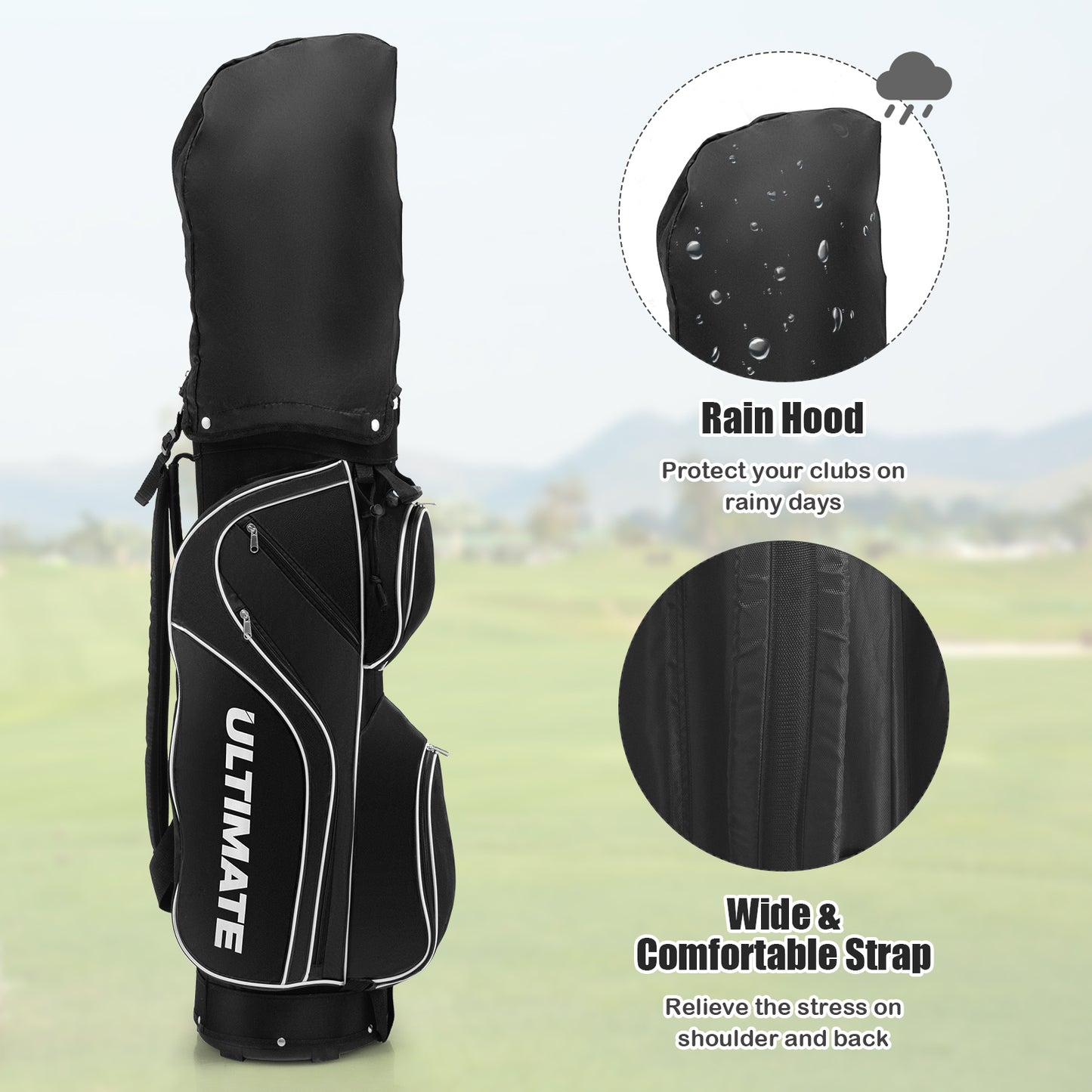 10 Pieces Womens Complete Golf Club Set with Alloy Driver Kids Crystal