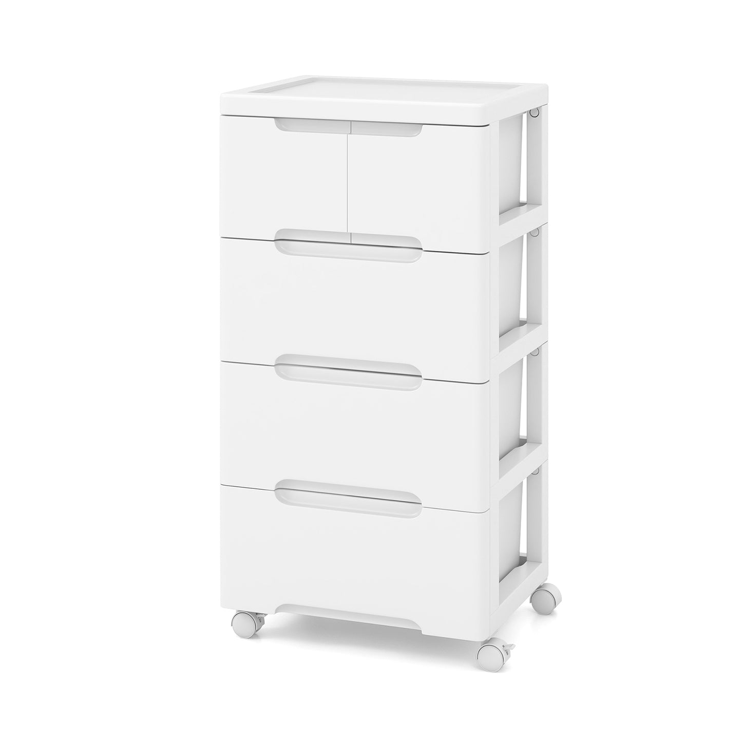 Rolling Storage Cabinet with Universal Wheels and 5/6/7 Drawers-5 Drawers Kids Crystal