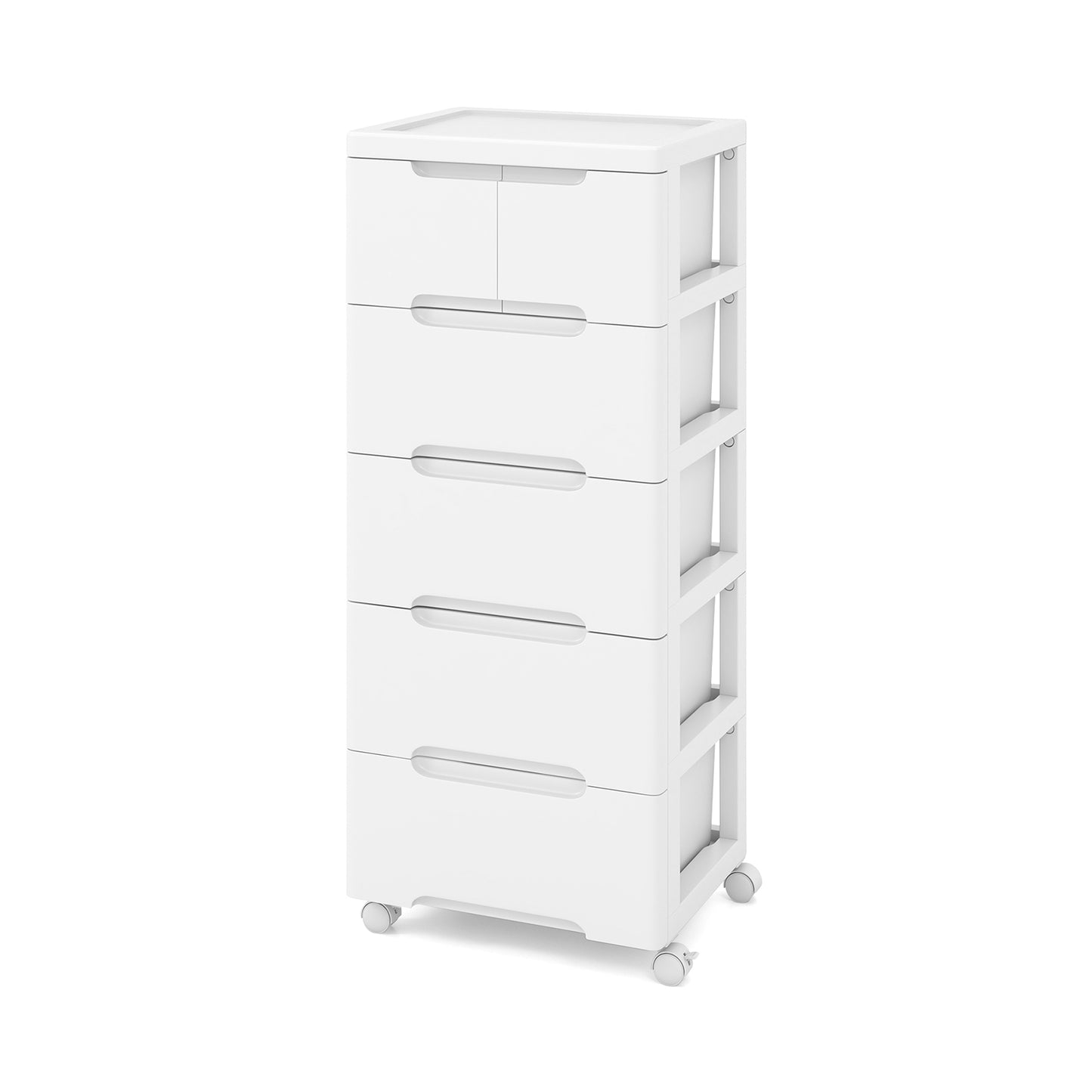 Rolling Storage Cabinet with Universal Wheels and 5/6/7 Drawers-6-Drawer Kids Crystal