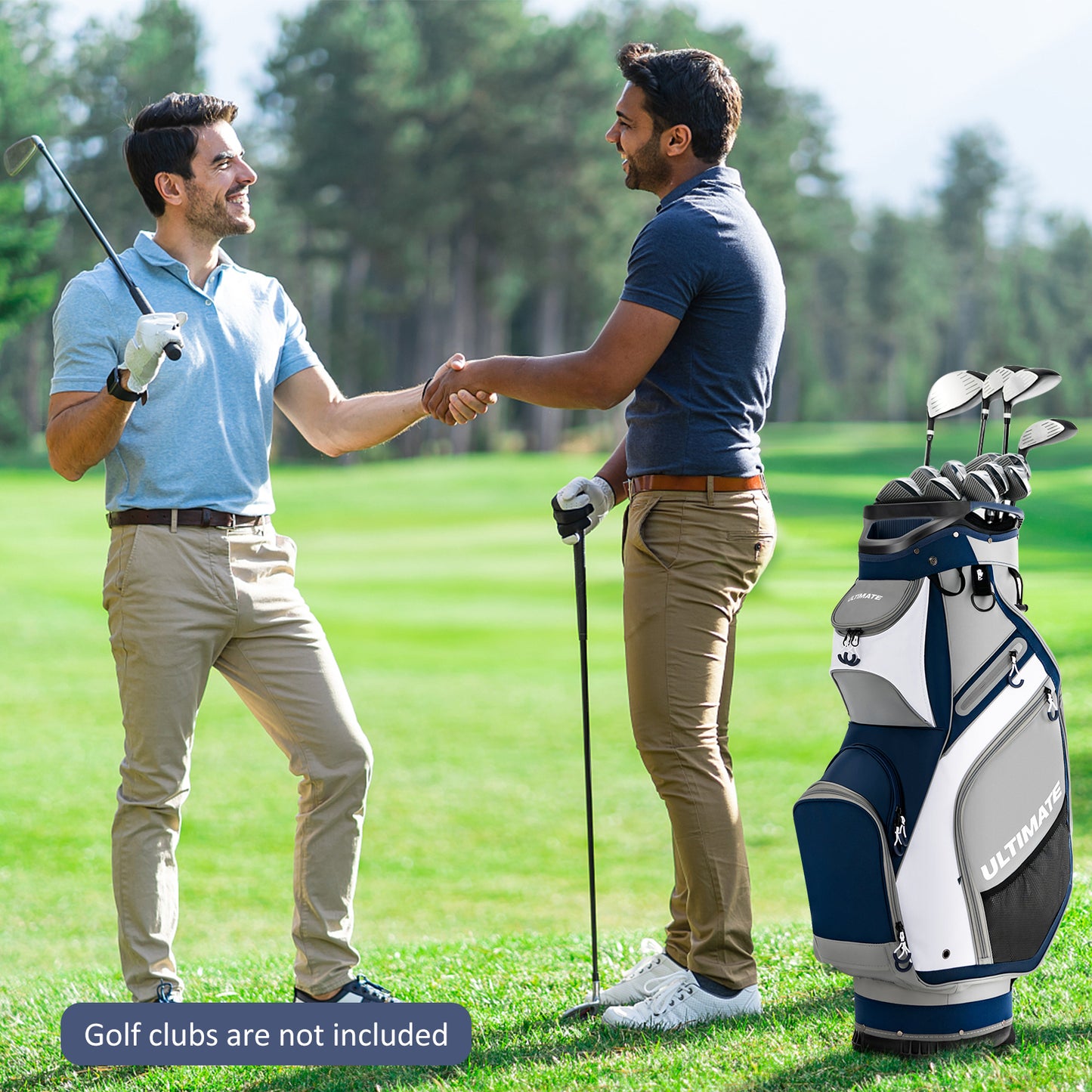 10.5 Inch Golf Stand Bag with 14 Way Dividers and 7 Zippered Pockets-Navy Kids Crystal