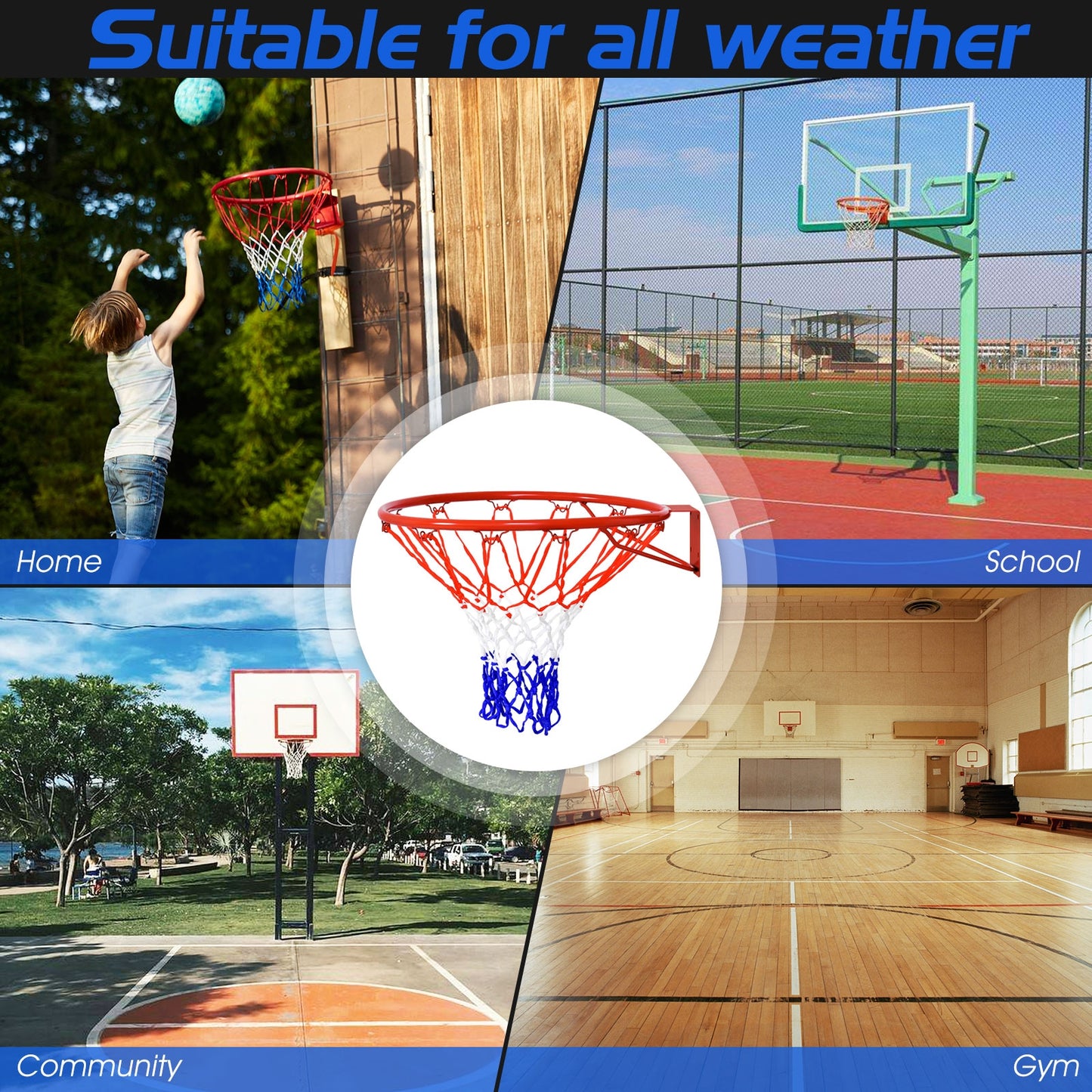 18 inch Wall Mounted Basketball Hoop Kids Crystal
