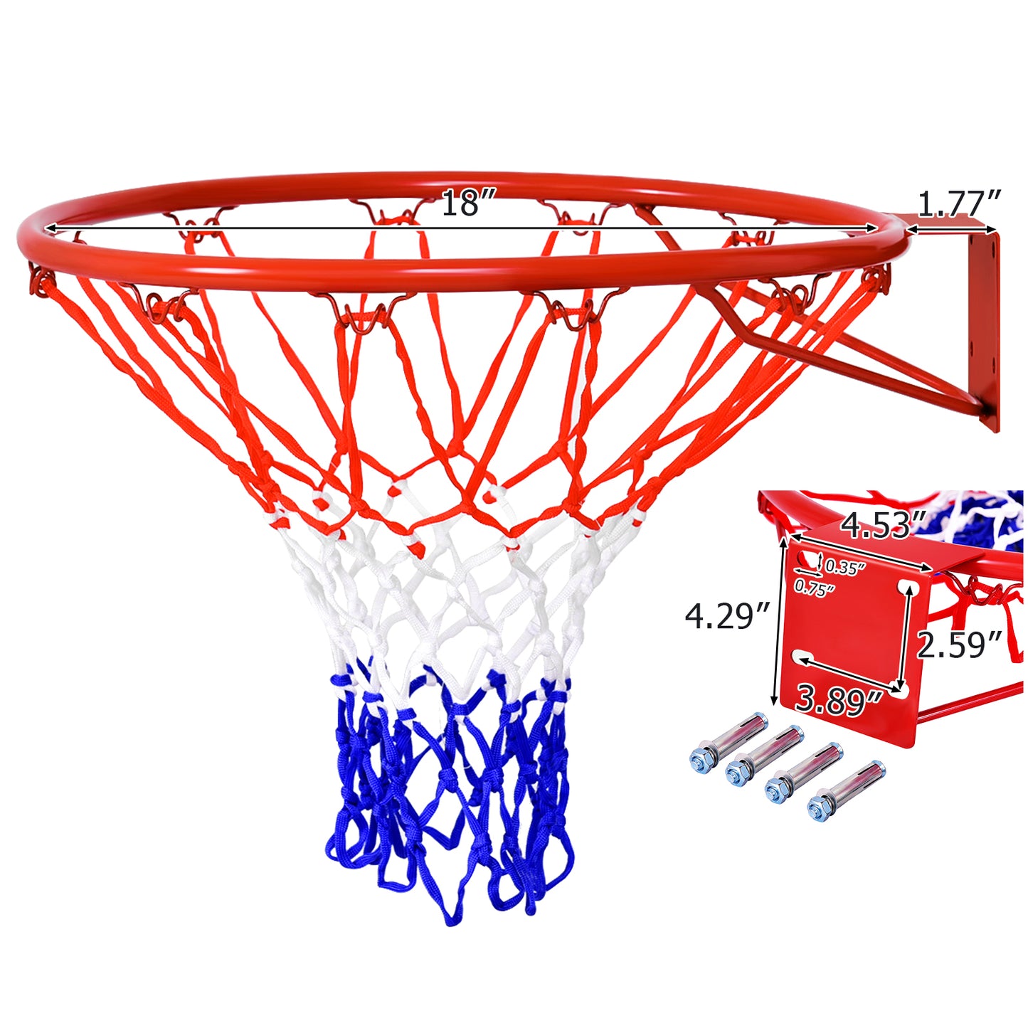 18 inch Wall Mounted Basketball Hoop Kids Crystal