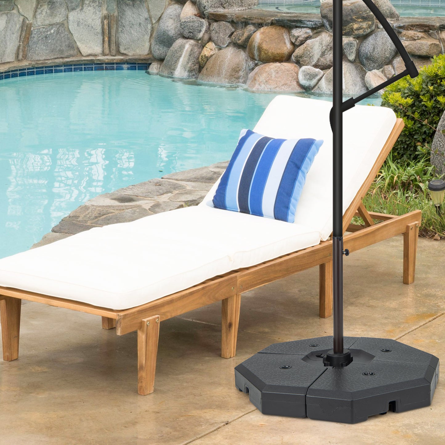 4 Pieces Patio Cantilever Offset Umbrella Weights Base Plate Set Kids Crystal