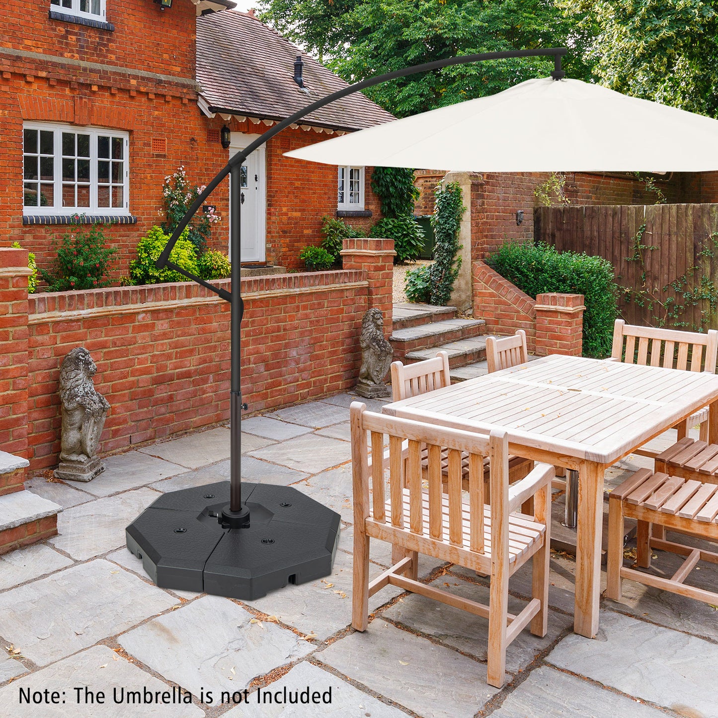 4 Pieces Patio Cantilever Offset Umbrella Weights Base Plate Set Kids Crystal