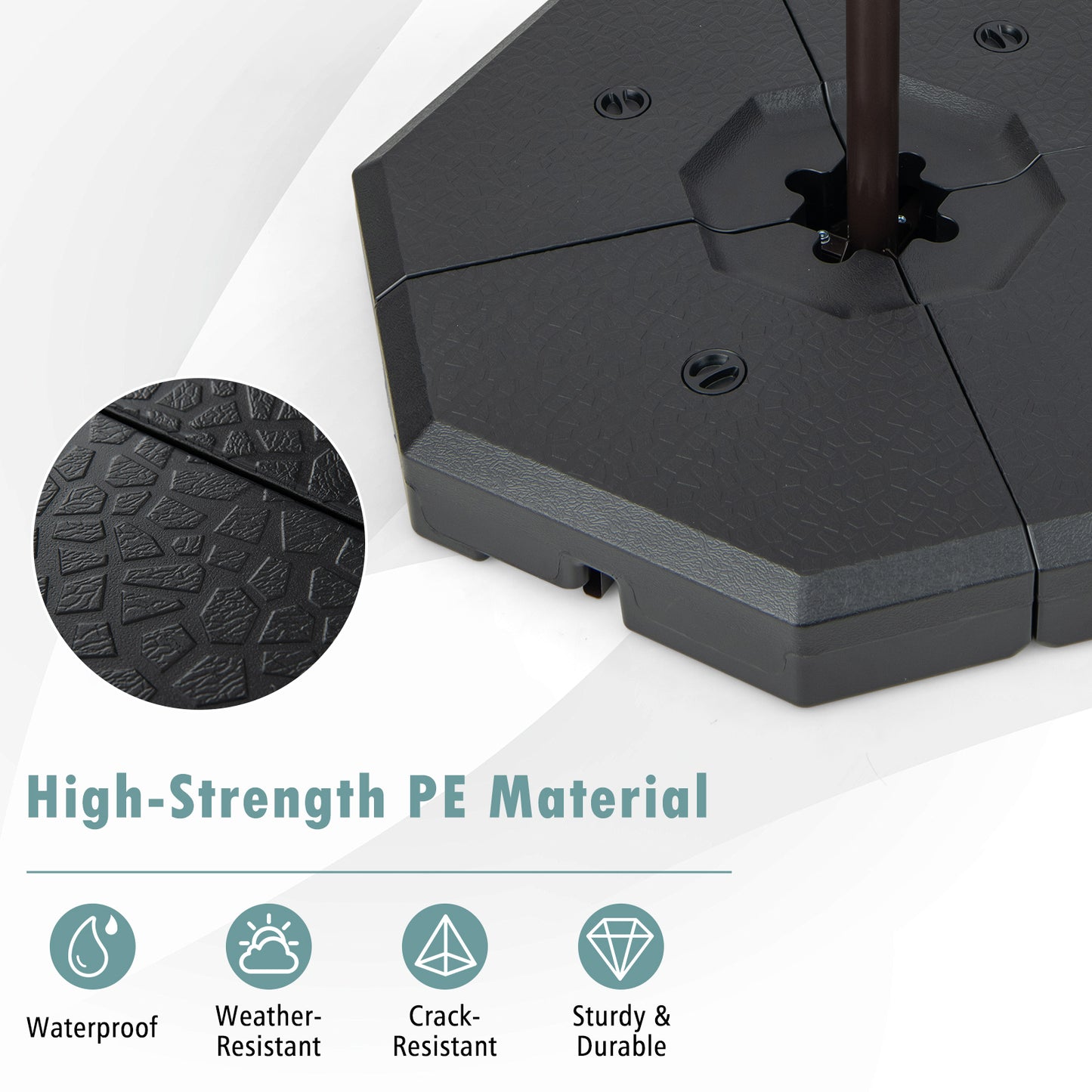 4 Pieces Patio Cantilever Offset Umbrella Weights Base Plate Set Kids Crystal