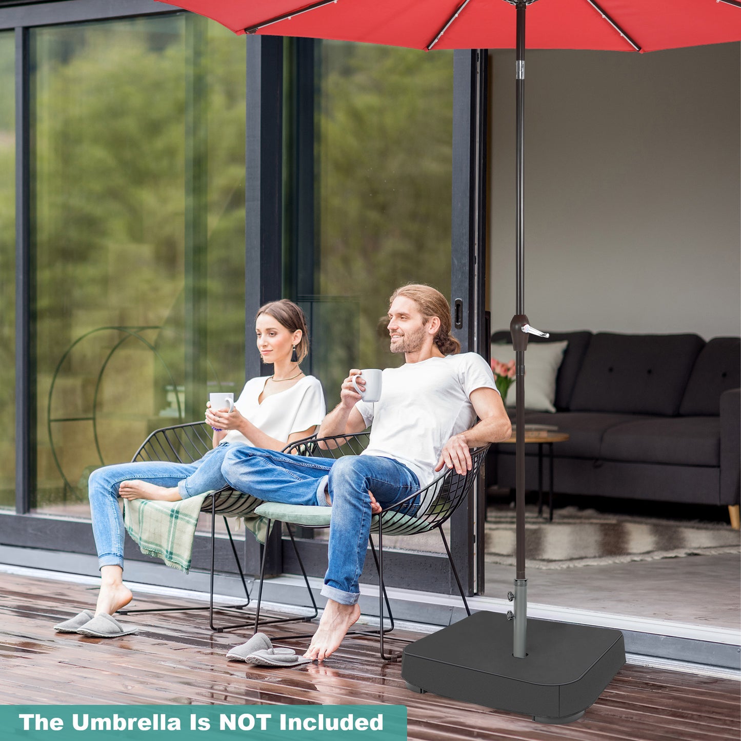 Fillable Umbrella Base with 2 Sandbags and Dust-proof Cover Kids Crystal