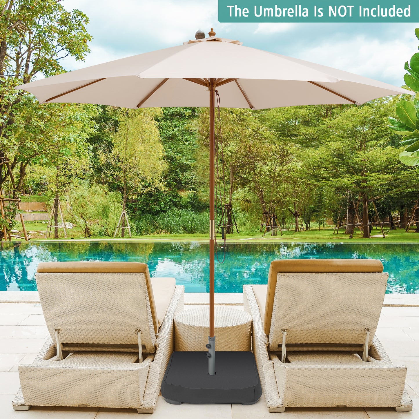 Fillable Umbrella Base with 2 Sandbags and Dust-proof Cover Kids Crystal