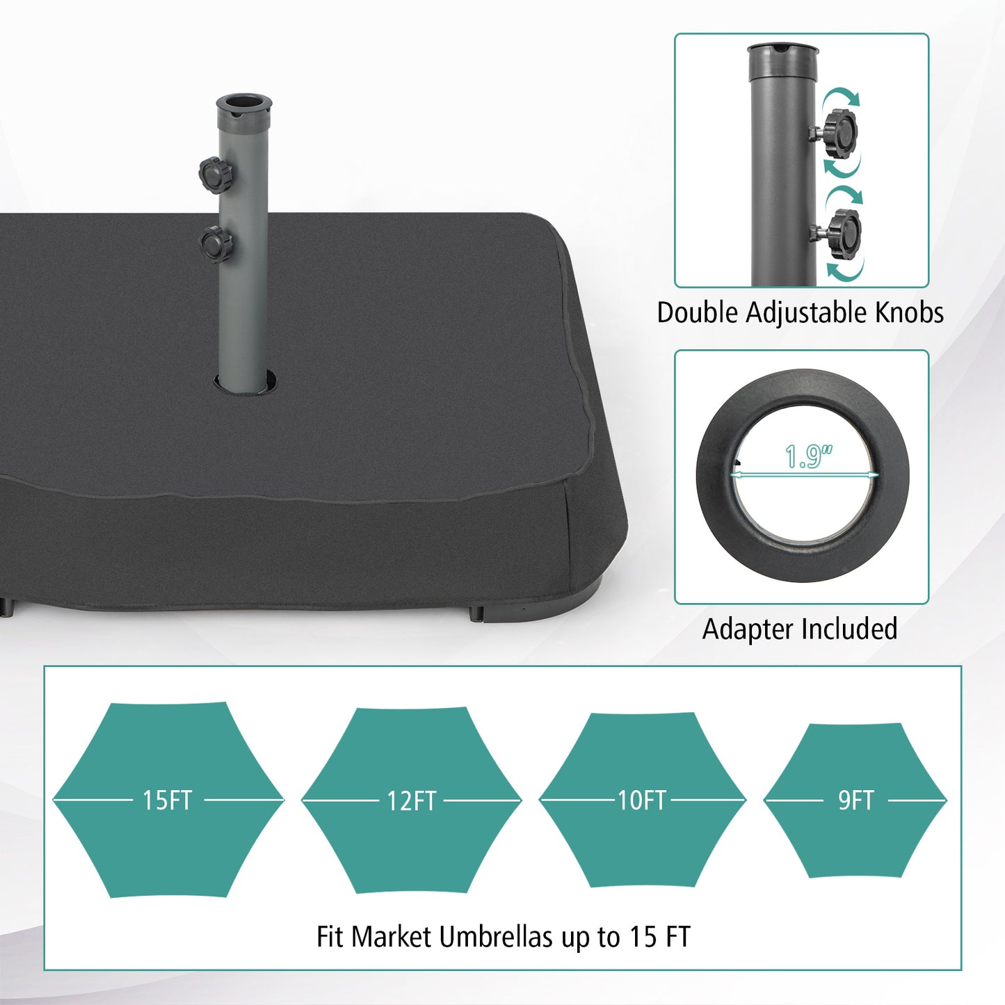 Fillable Umbrella Base with 2 Sandbags and Dust-proof Cover Kids Crystal